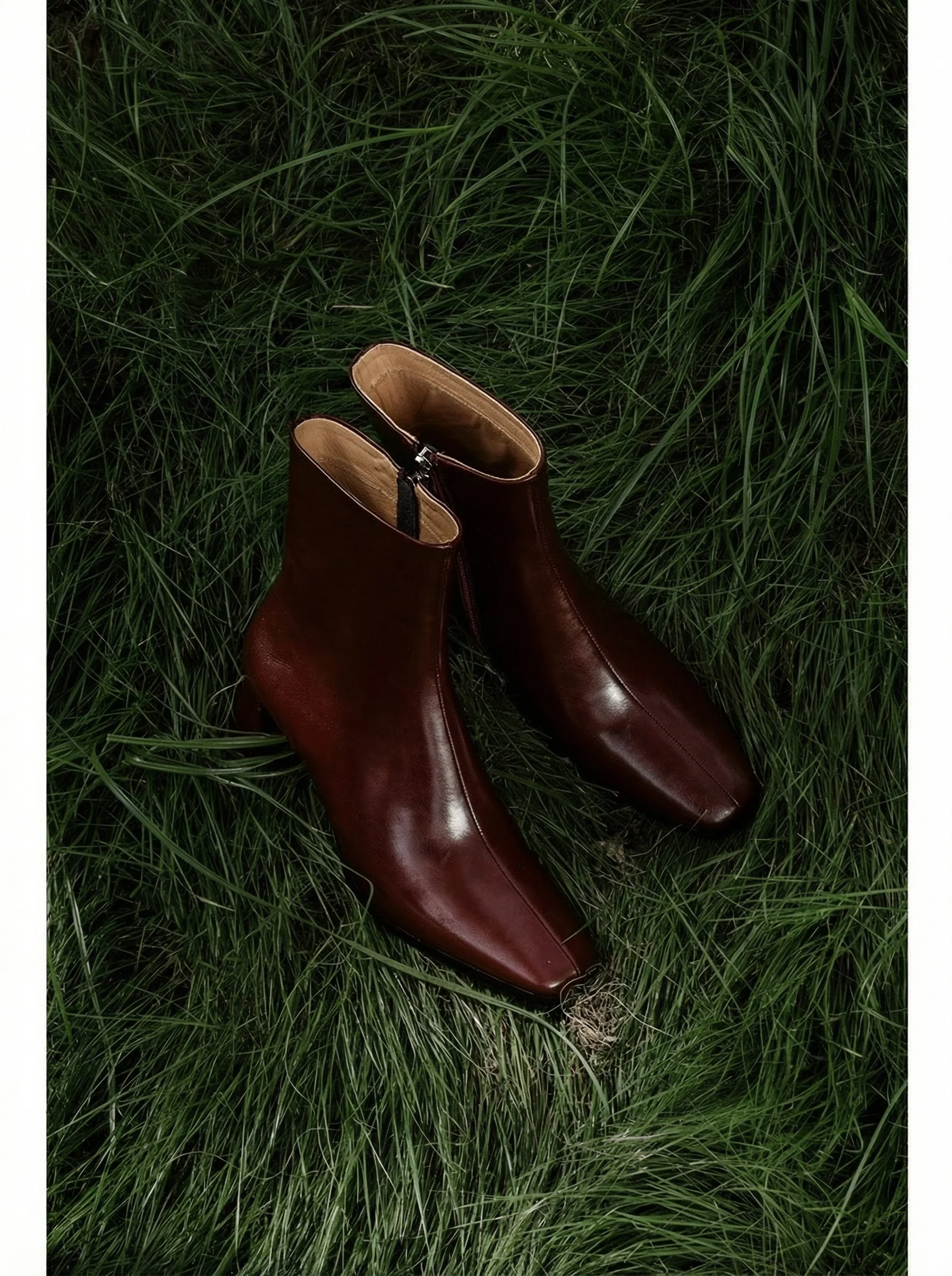 Square-Toe Leather Ankle Boots - Image 7