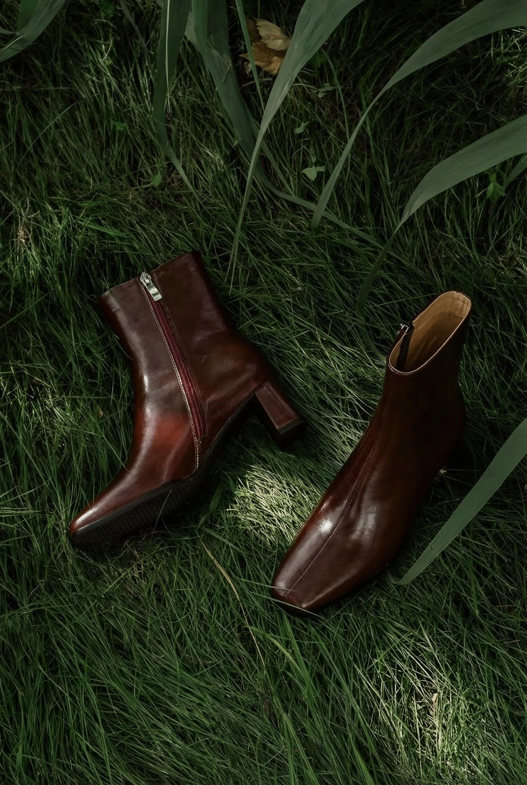 Square-Toe Leather Ankle Boots - Image 9