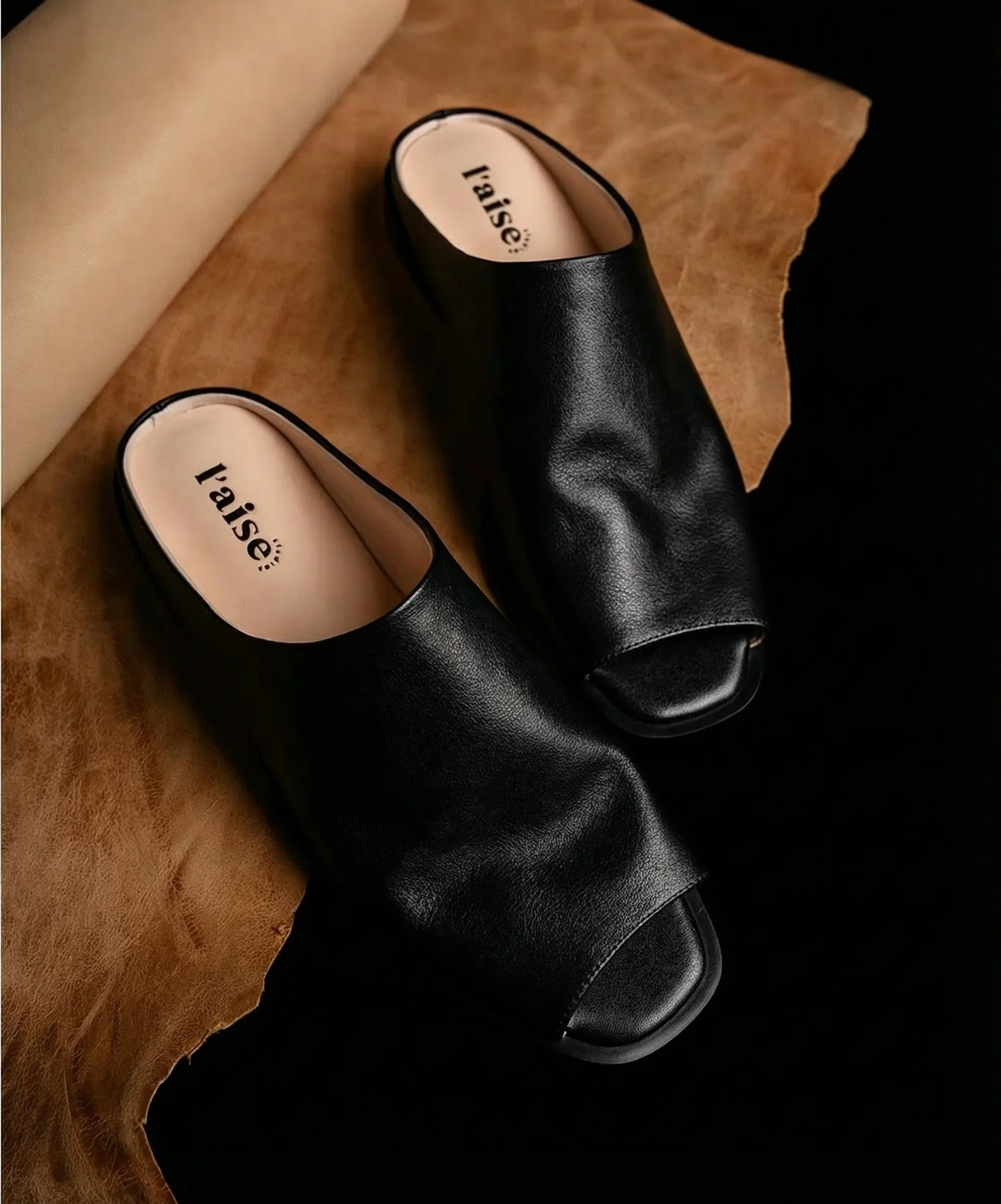 Square-Toe Leather Mules - Image 3
