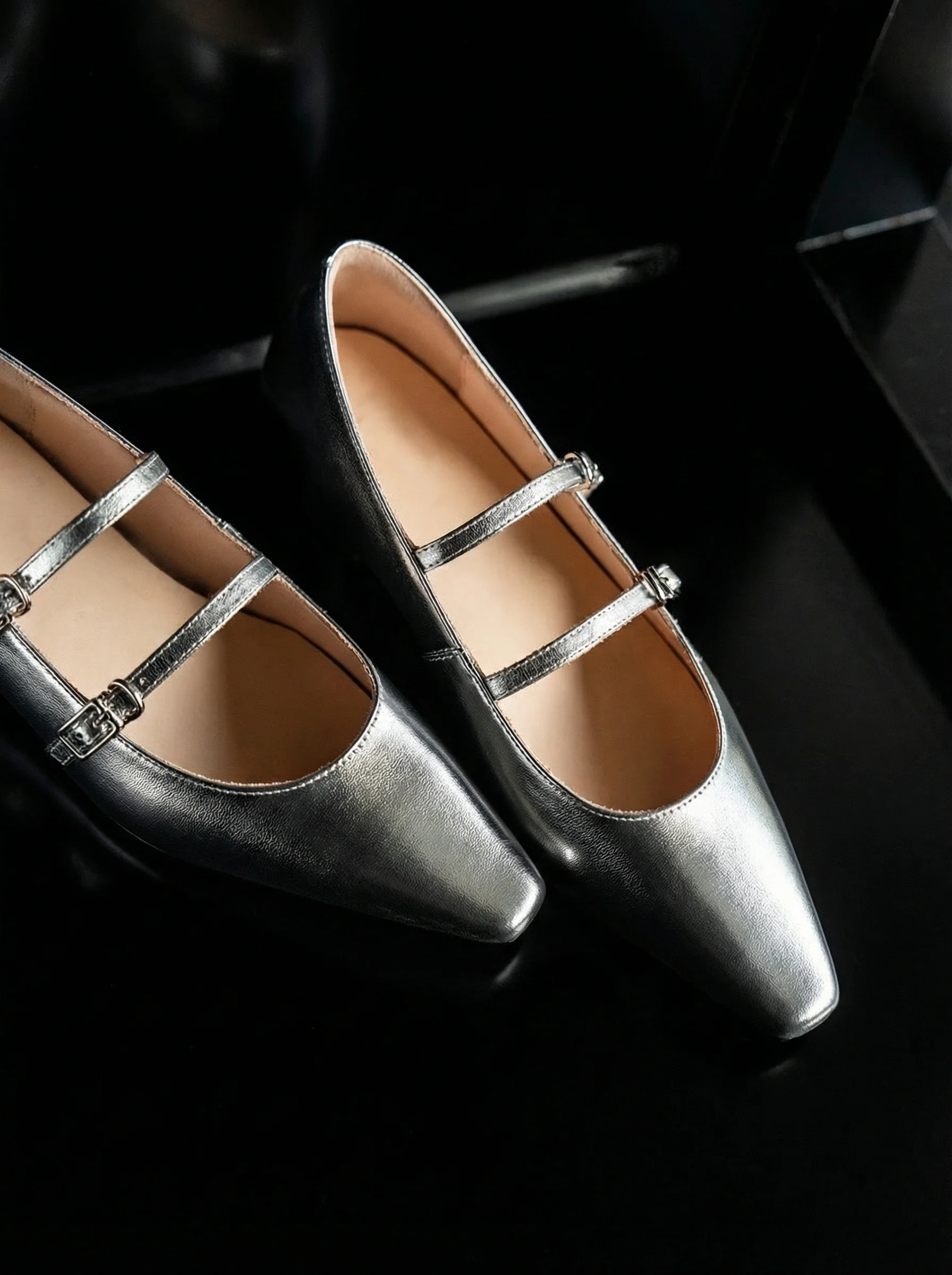Square-Toe Low-Heel Mary Jane Flats - Image 8