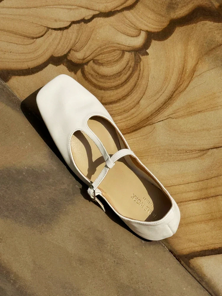 Square Toe Mary Jane Flats
