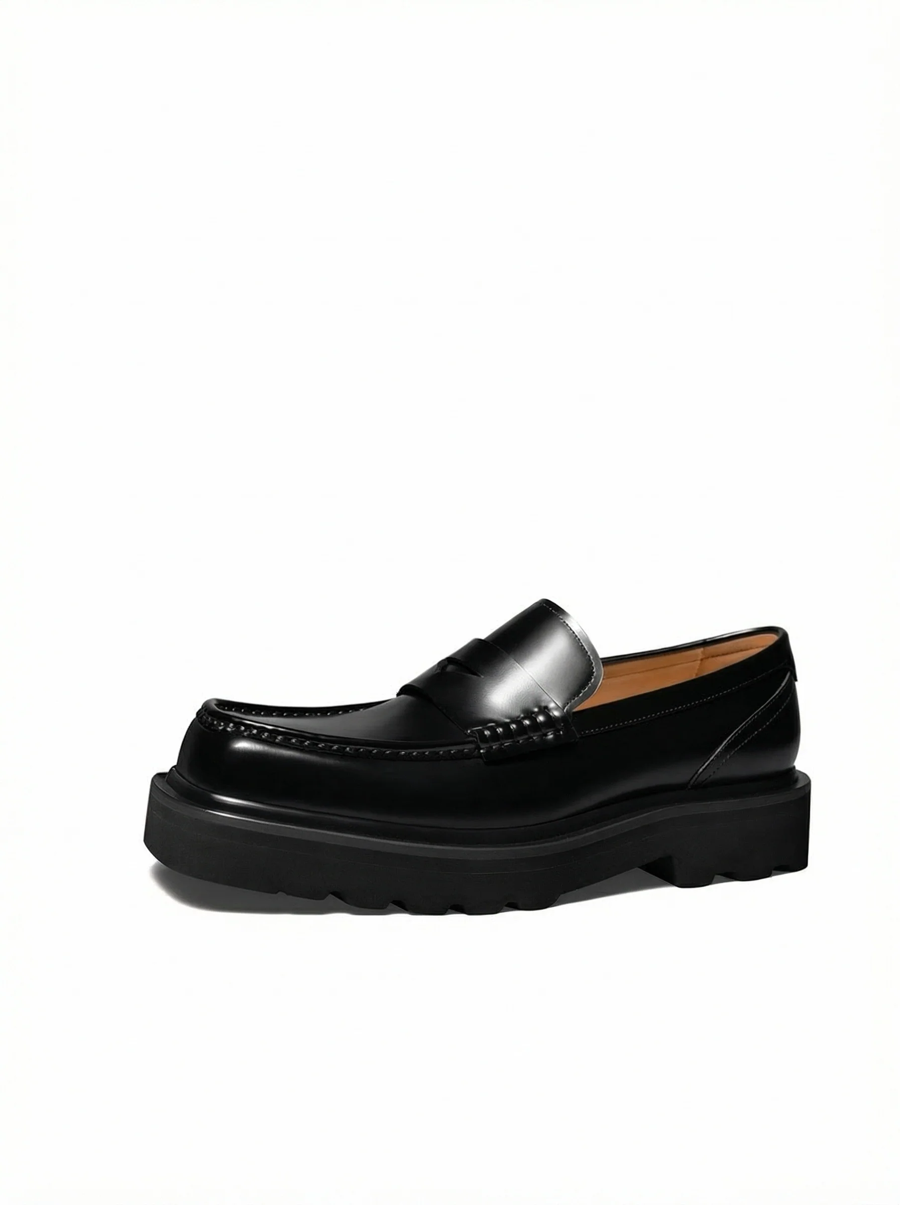 Square-Toe Platform Penny Loafers - Image 3