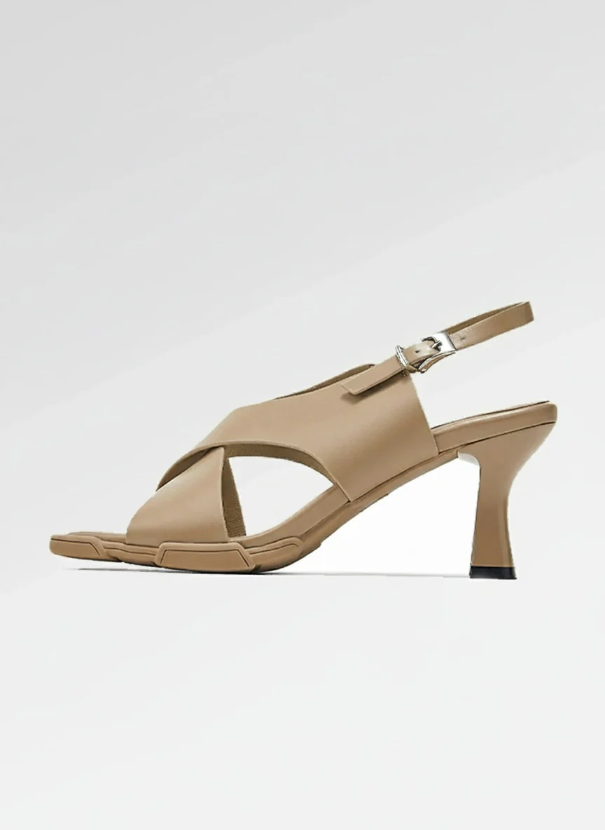 Square-Toe Slingback Heels - Image 3