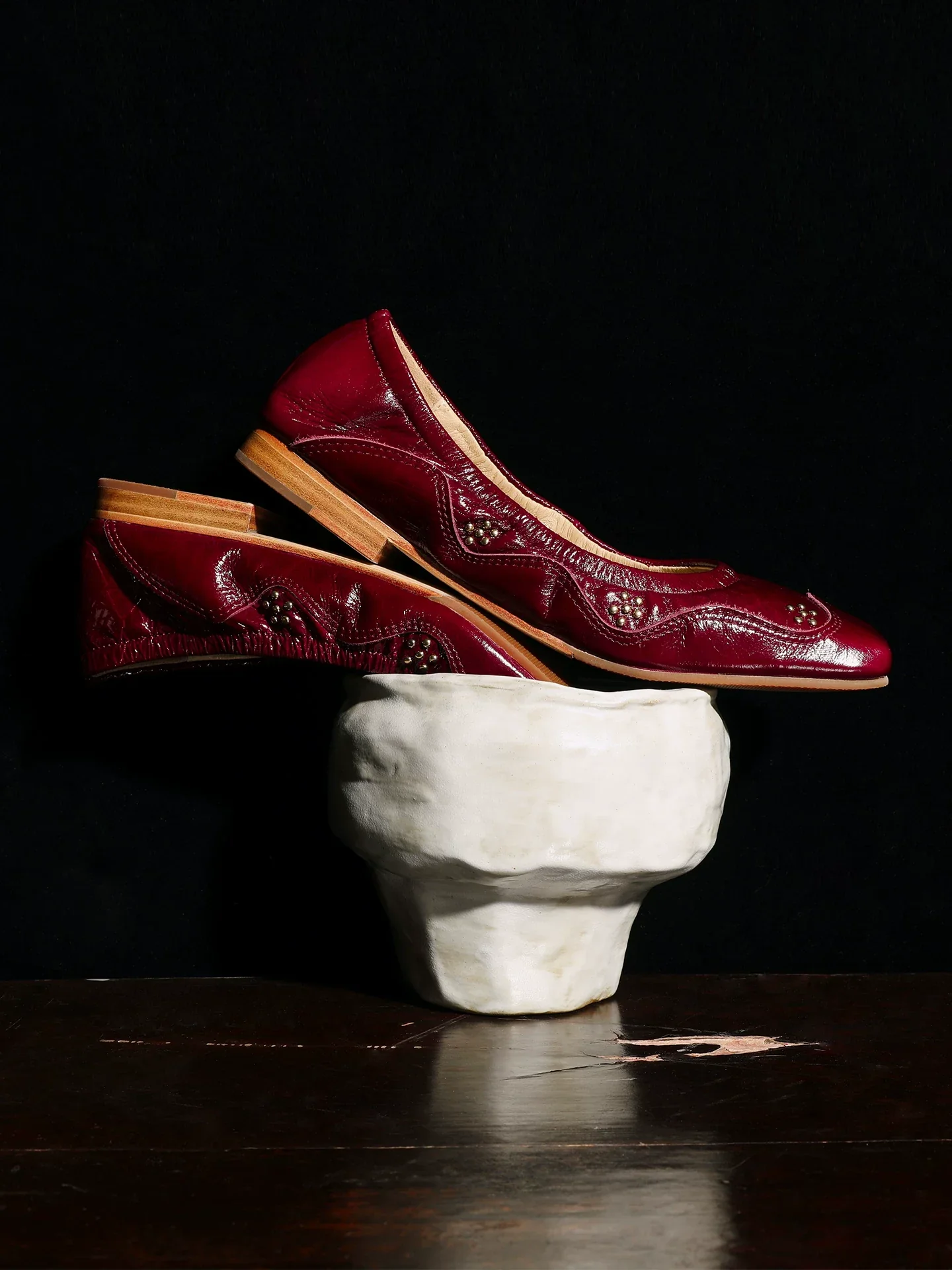 Square-Toe Studded Flats - Image 3