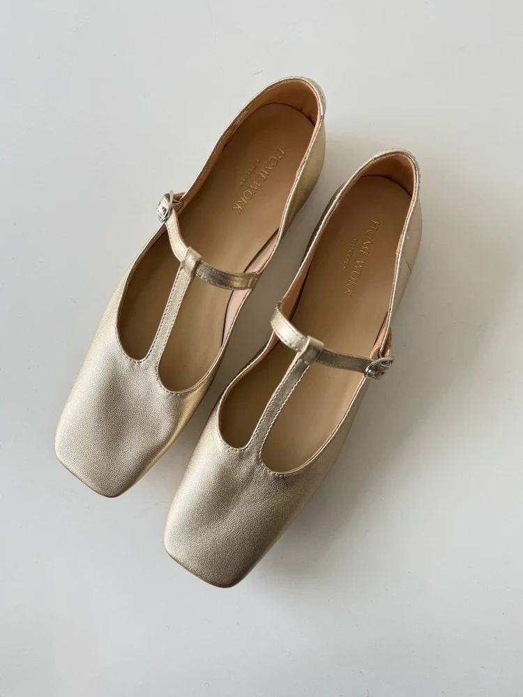Square-Toe T-Strap Mary Jane Flat - Image 2
