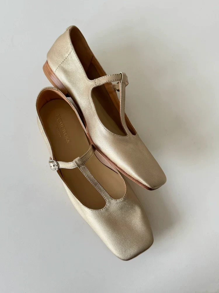 Square-Toe T-Strap Mary Jane Flat - Image 3