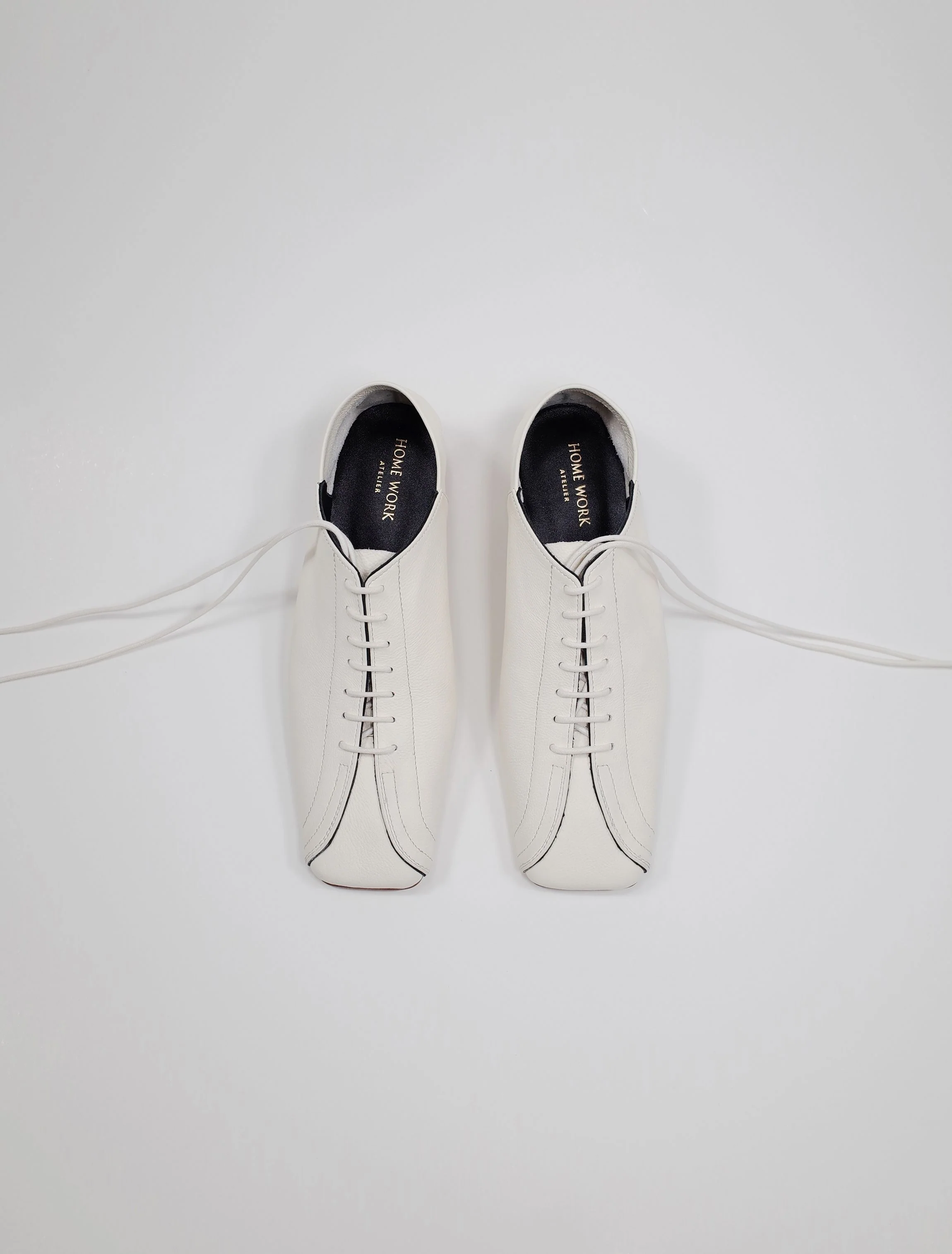 Square-Toe Two-Way Lace-Up Flats