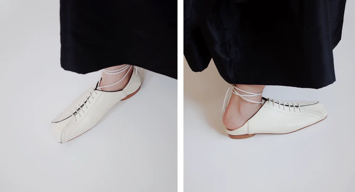 Square-Toe Two-Way Lace-Up Flats - Image 3