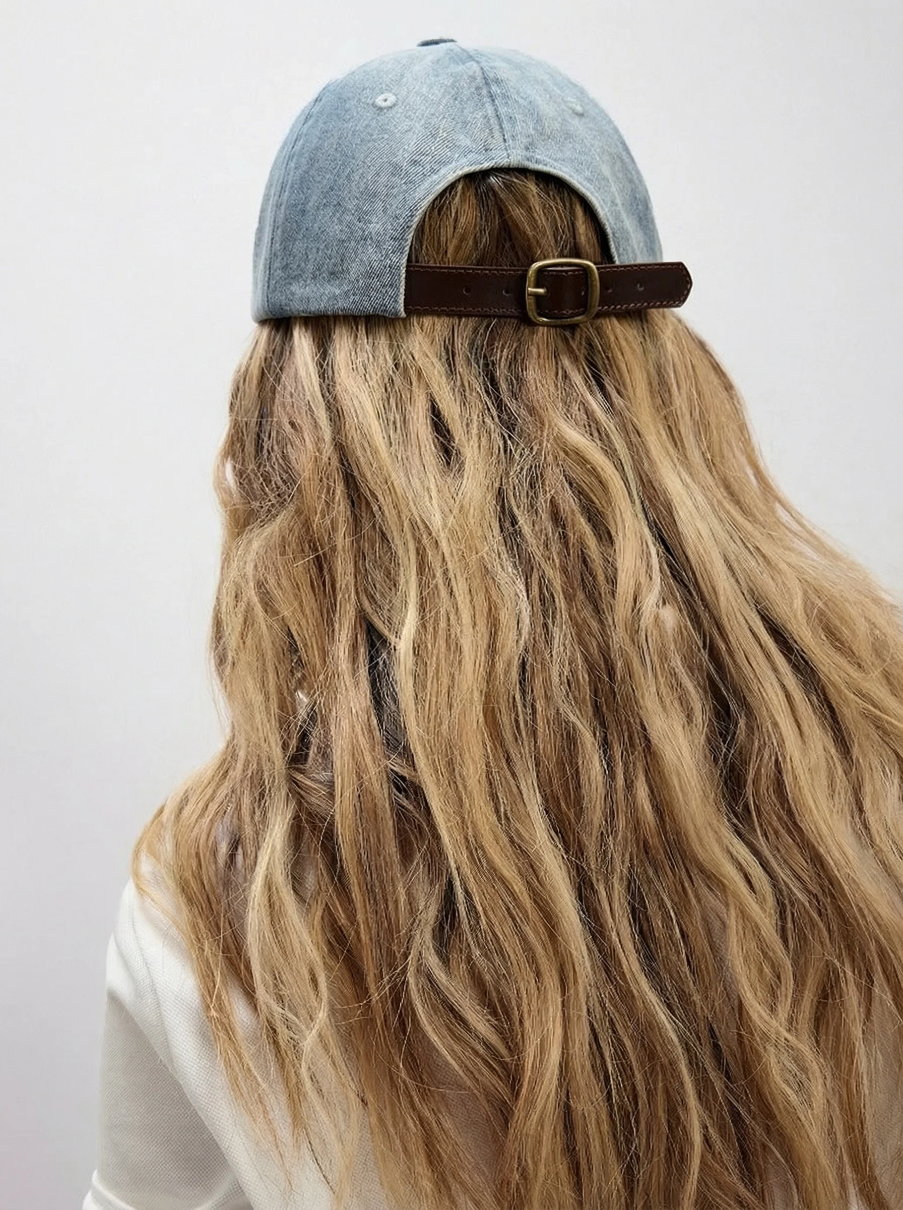 STACEY Vintage Denim Baseball Cap - Image 4