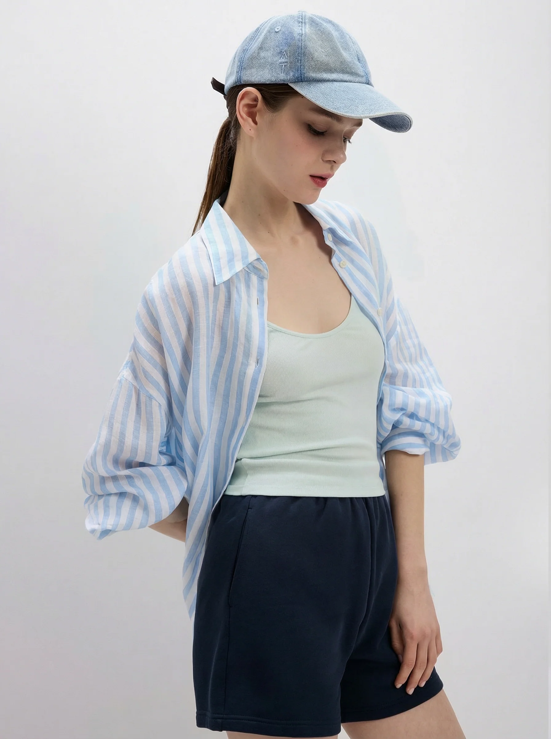 STACEY Vintage Denim Baseball Cap - Image 5