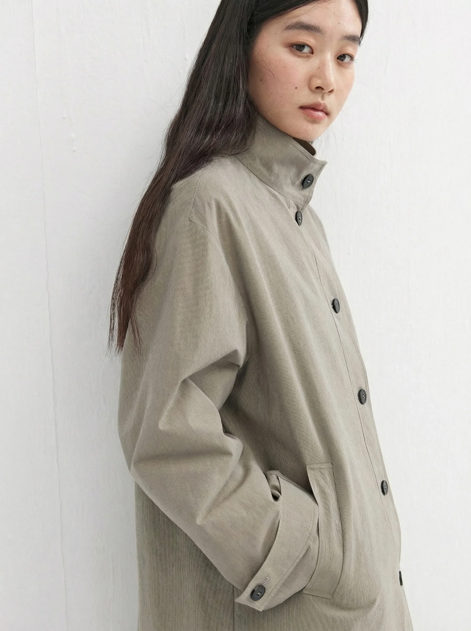 Stand Collar Car Coat - Image 3