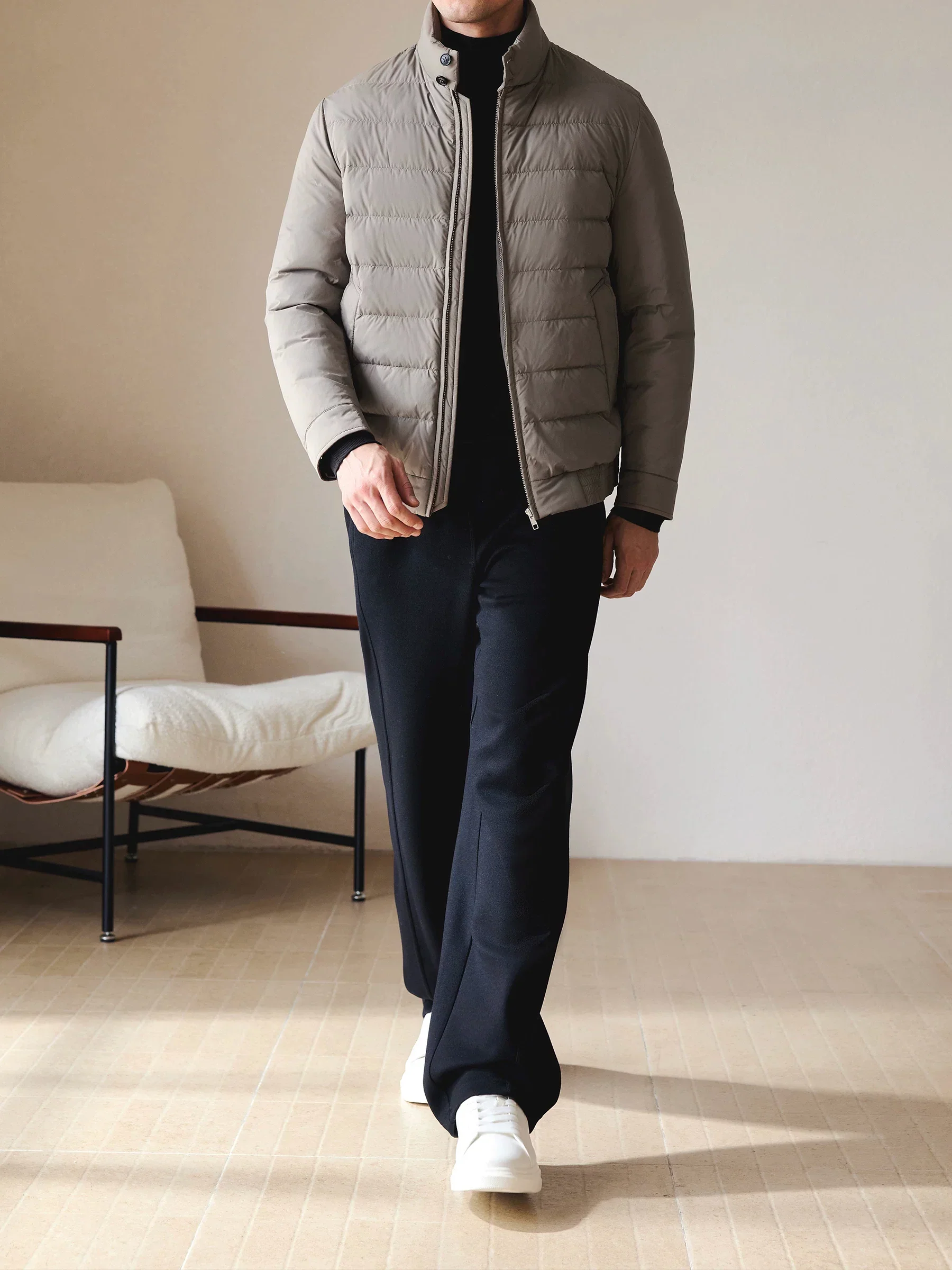 Stand Collar Harrington Down Jacket