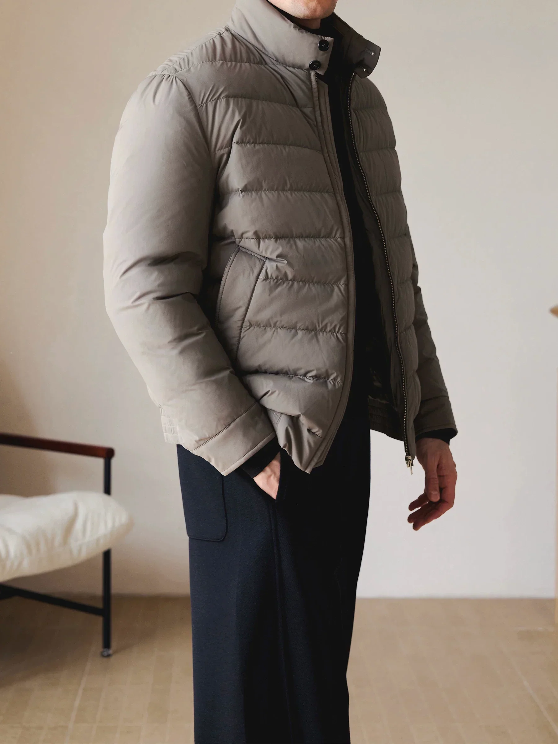 Stand Collar Harrington Down Jacket - Image 2