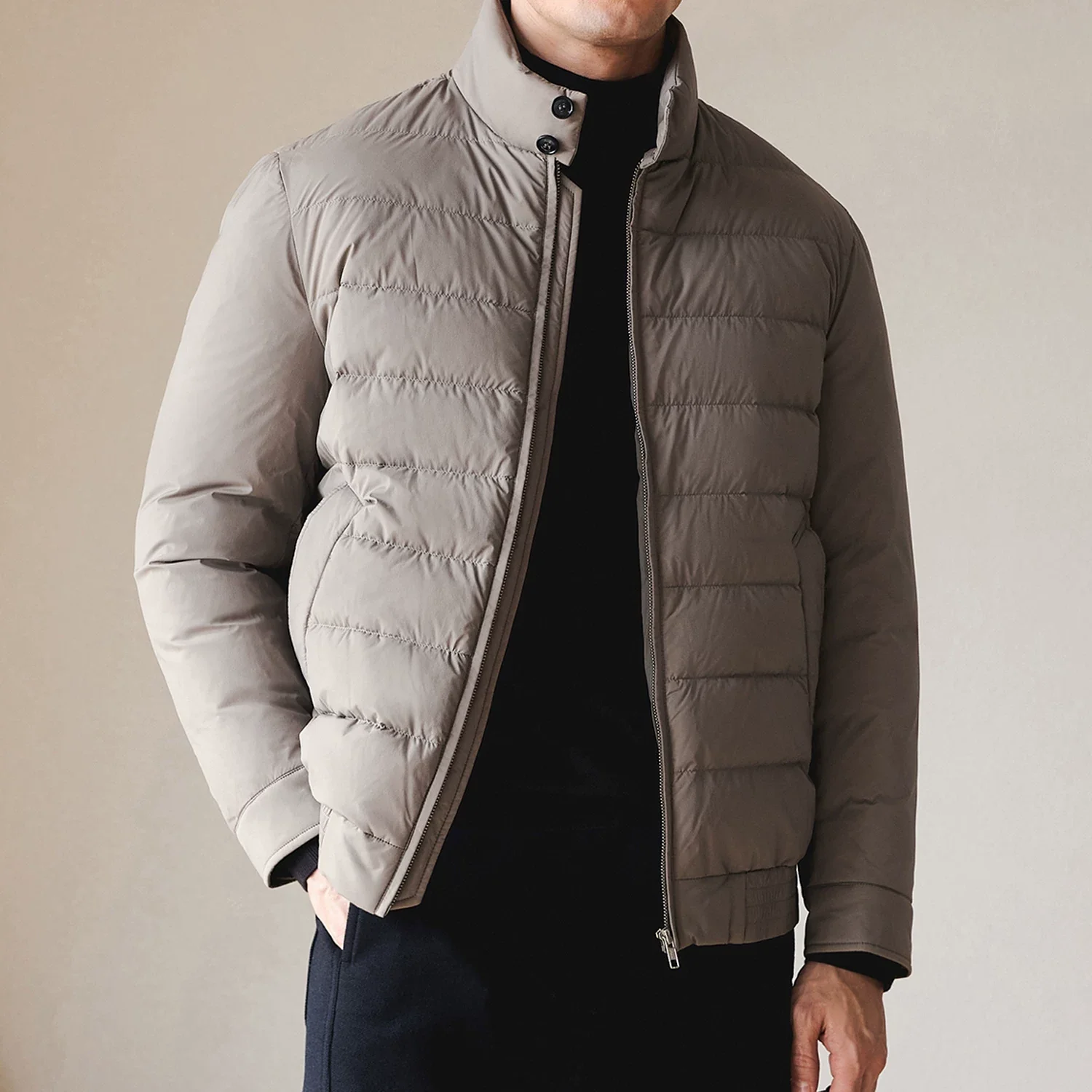 Stand Collar Harrington Down Jacket - Image 5