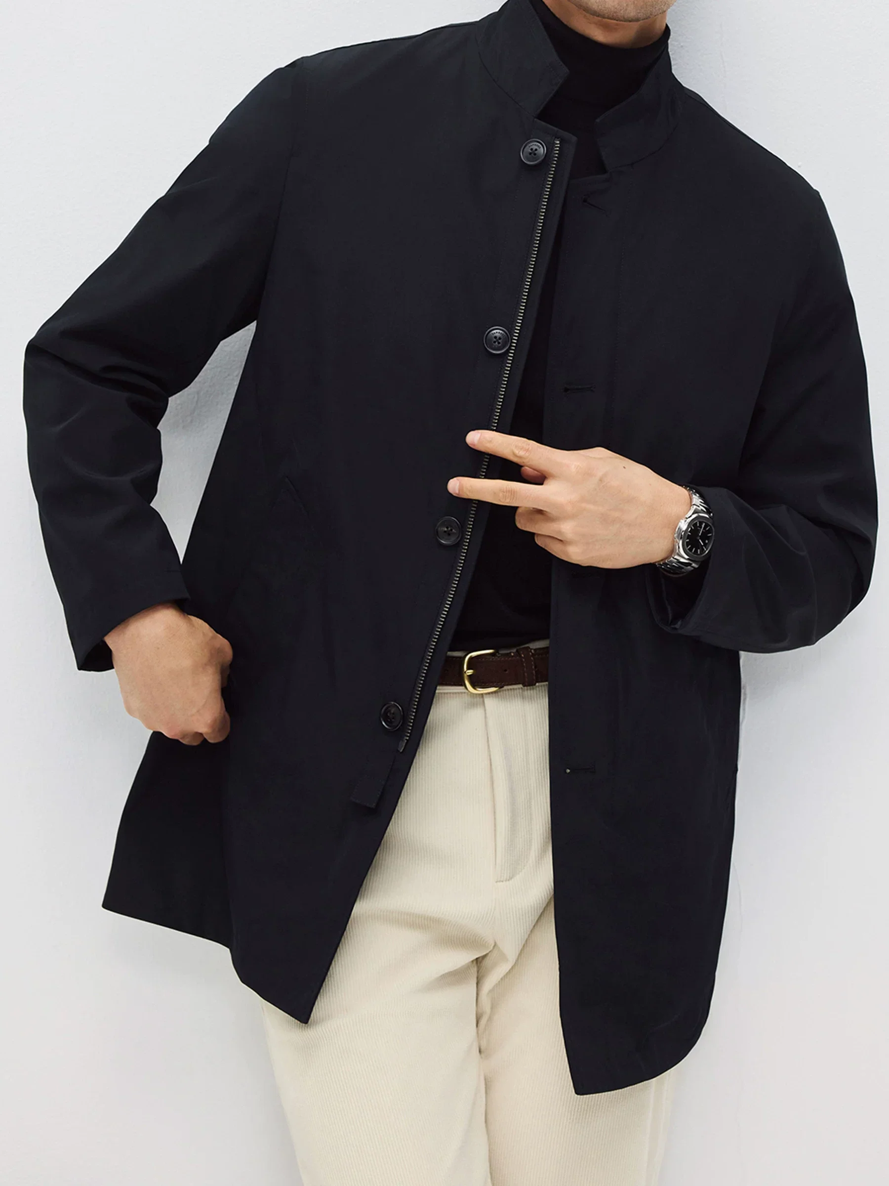 Stand Collar Insulated Coat - Image 2
