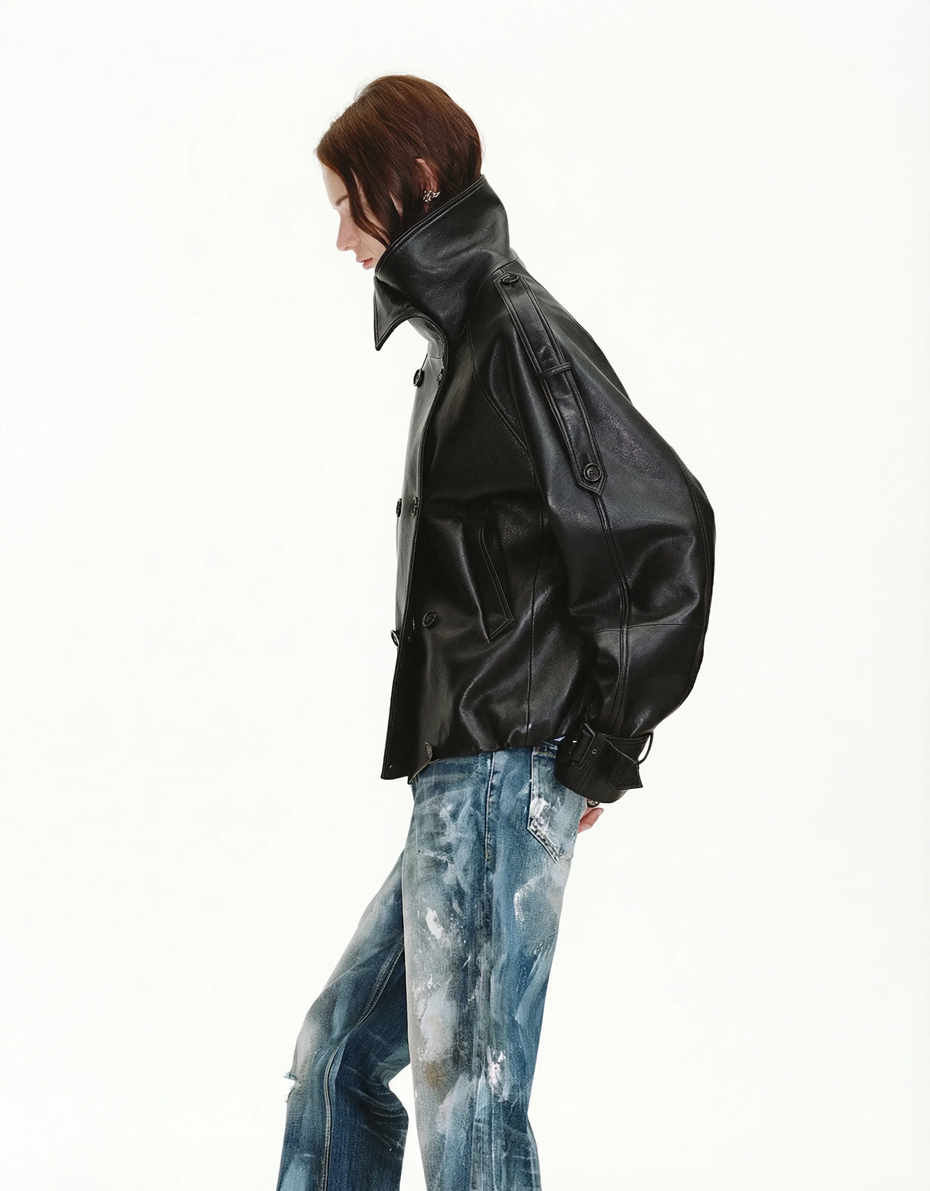 Stand-Collar Leather Jacket - Image 5