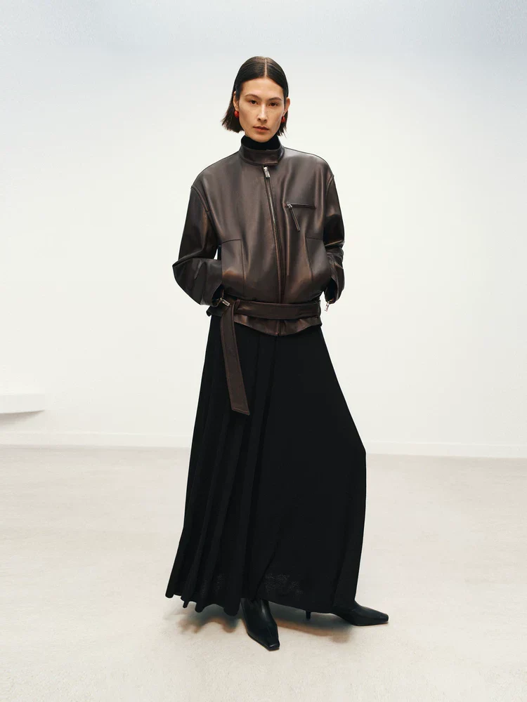 Stand-Collar Leather Jacket - Image 2