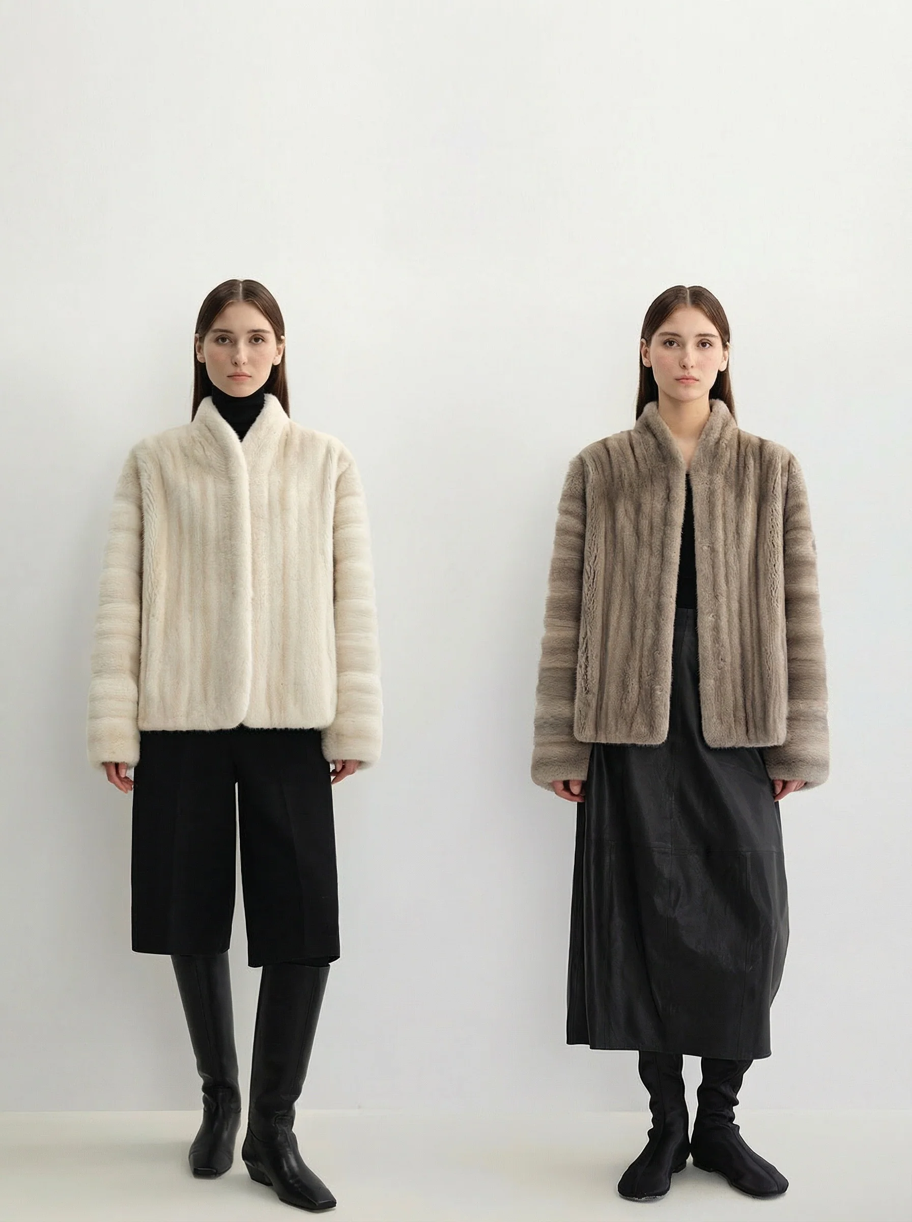 Stand Collar Mink Jacket - Image 3
