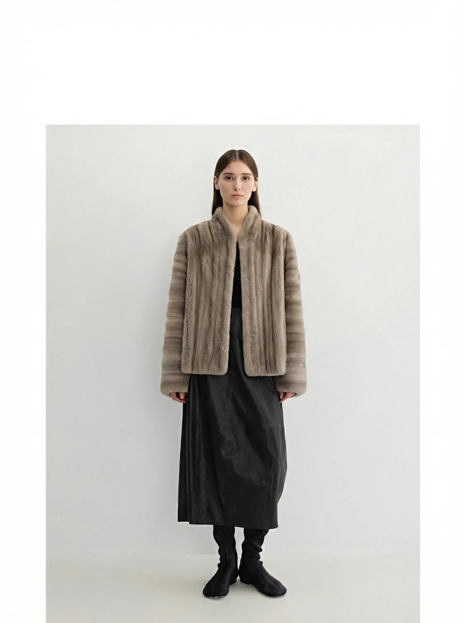 Stand Collar Mink Jacket - Image 4