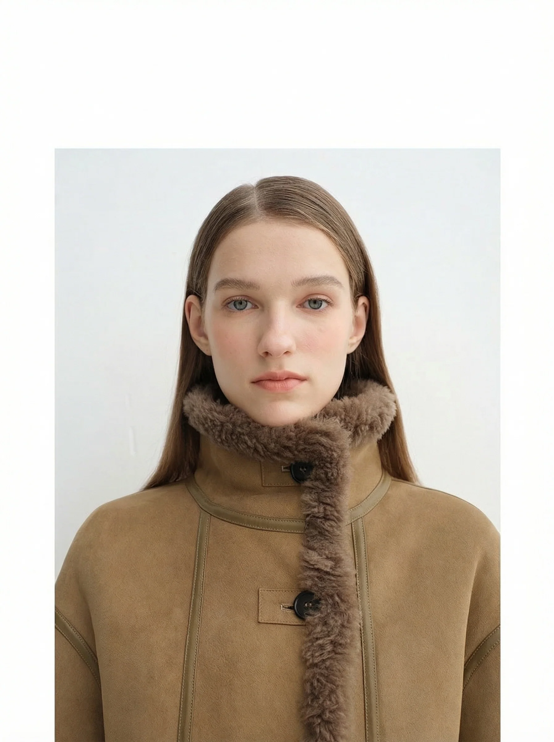 Stand-Collar Shearling-Trim Jacket - Image 5