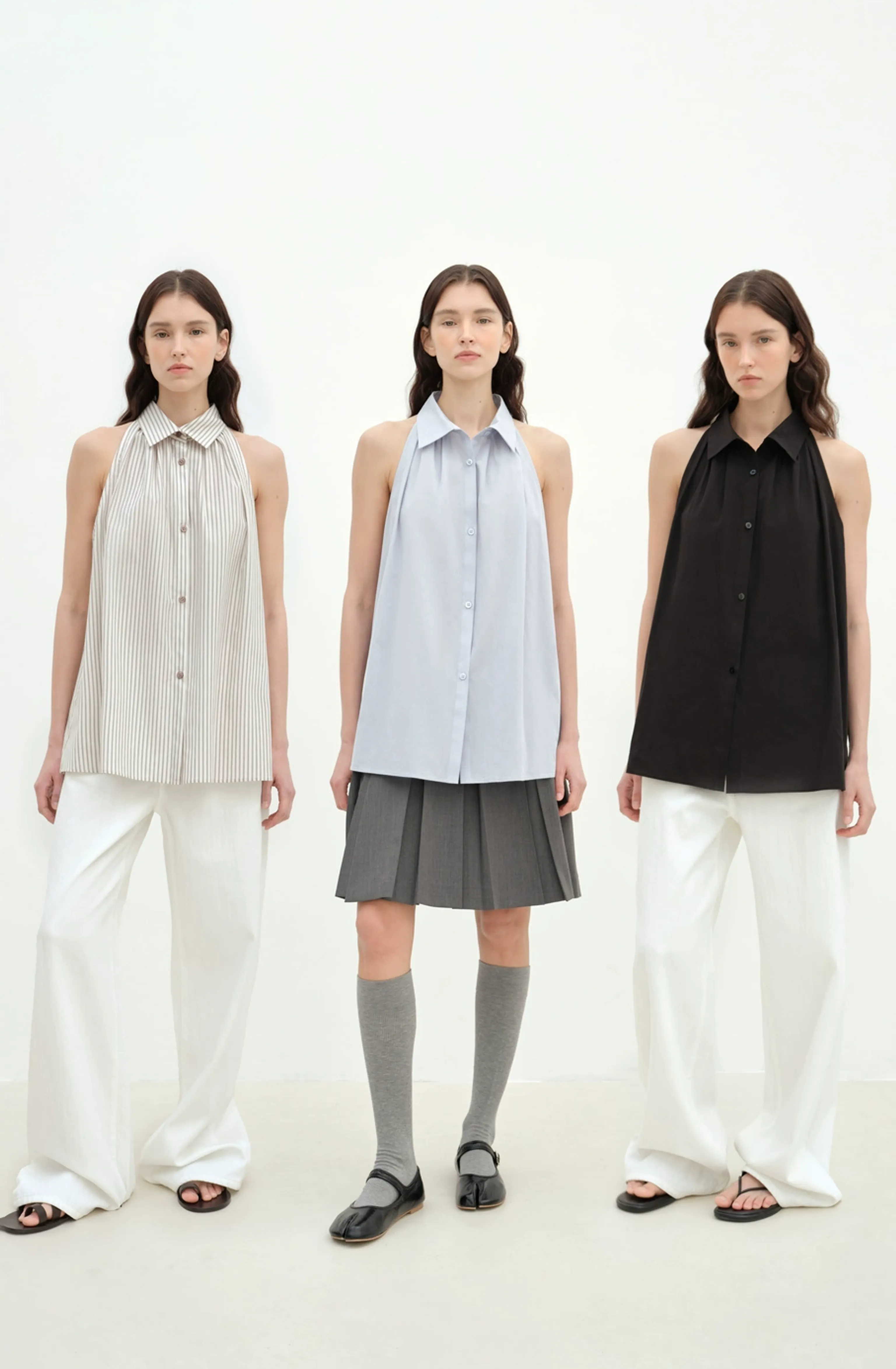 Stand-Collar Sleeveless Cotton Blouse - Image 6