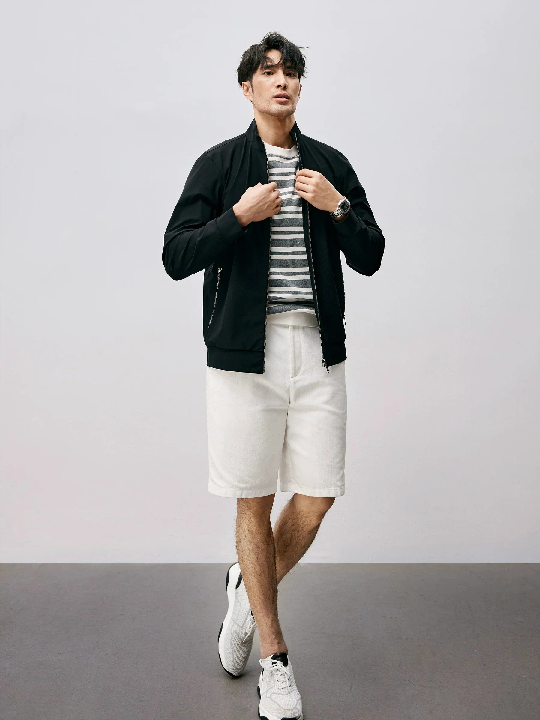 Stand-Collar Stretch Zip Jacket - Image 2