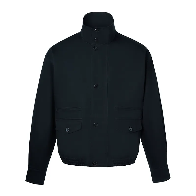 Stand-Collar Twill Harrington Jacket - Image 3