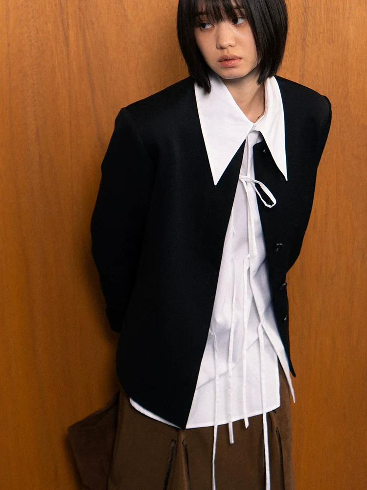 Stand-Collar Wool Blazer - Image 2