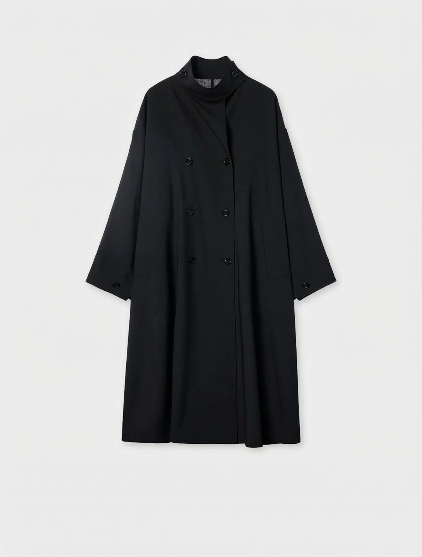 Stand Collar Wool Trench - Image 4