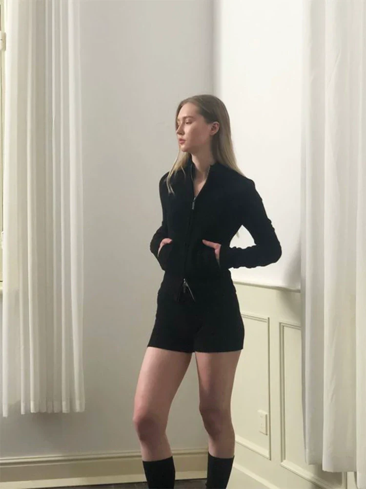 Stand-Collar Wool Zip Cardigan - Image 4