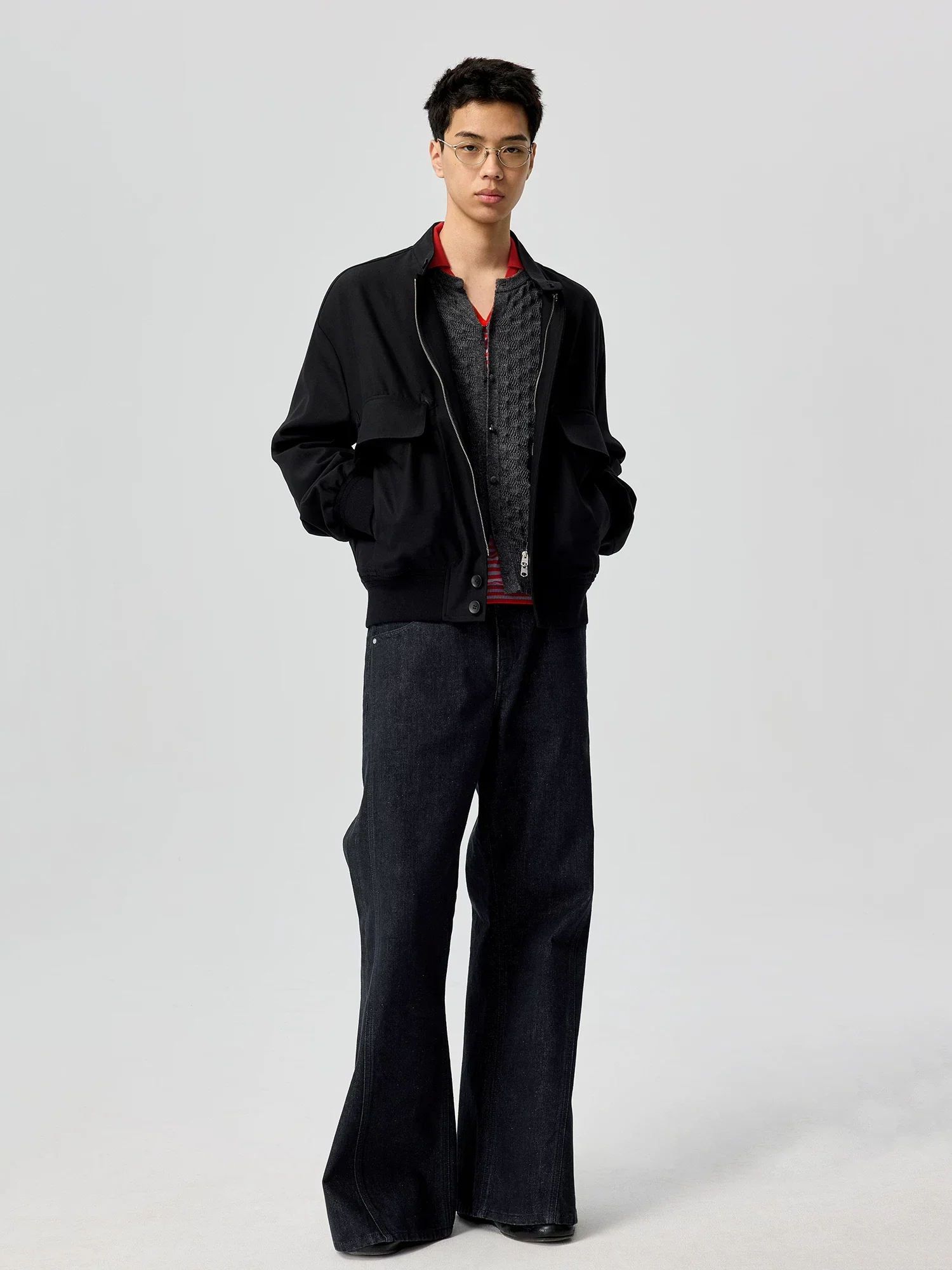 Stand Collar Worsted Wool Blouson - Image 5