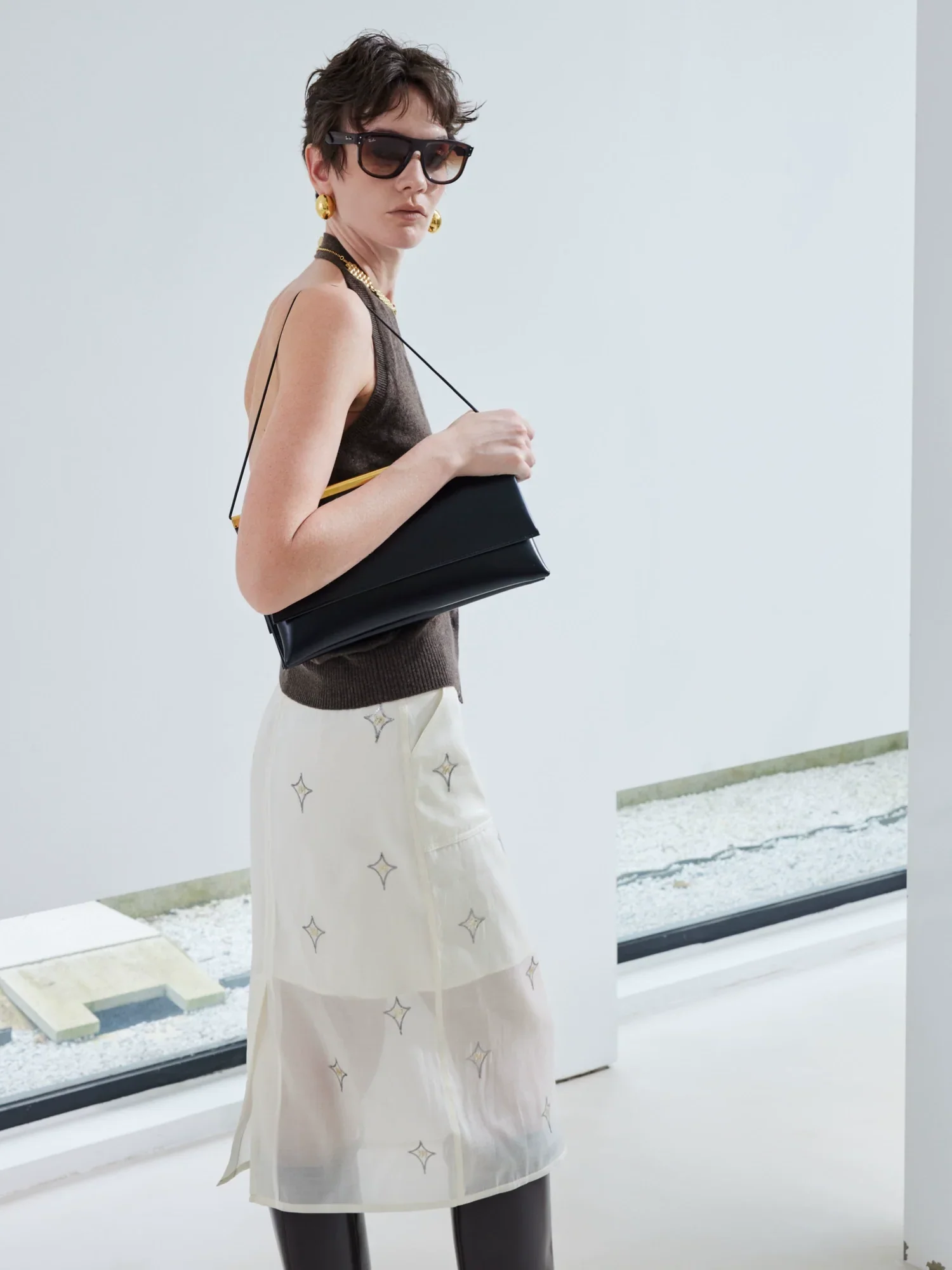 Starlight Embroidered Midi Skirt - Image 2