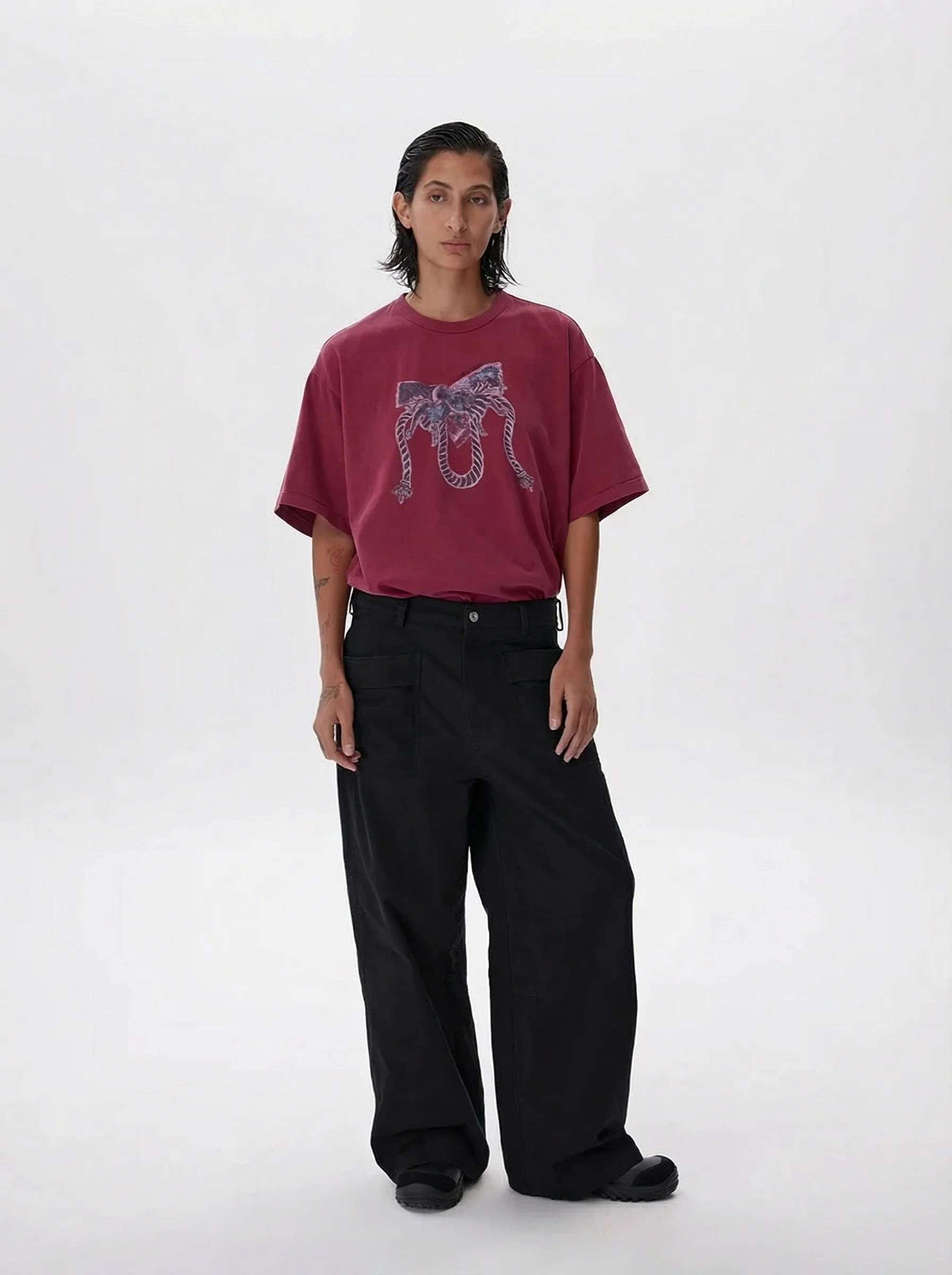 Stonewashed Herringbone Patch Pocket Trousers - Image 5
