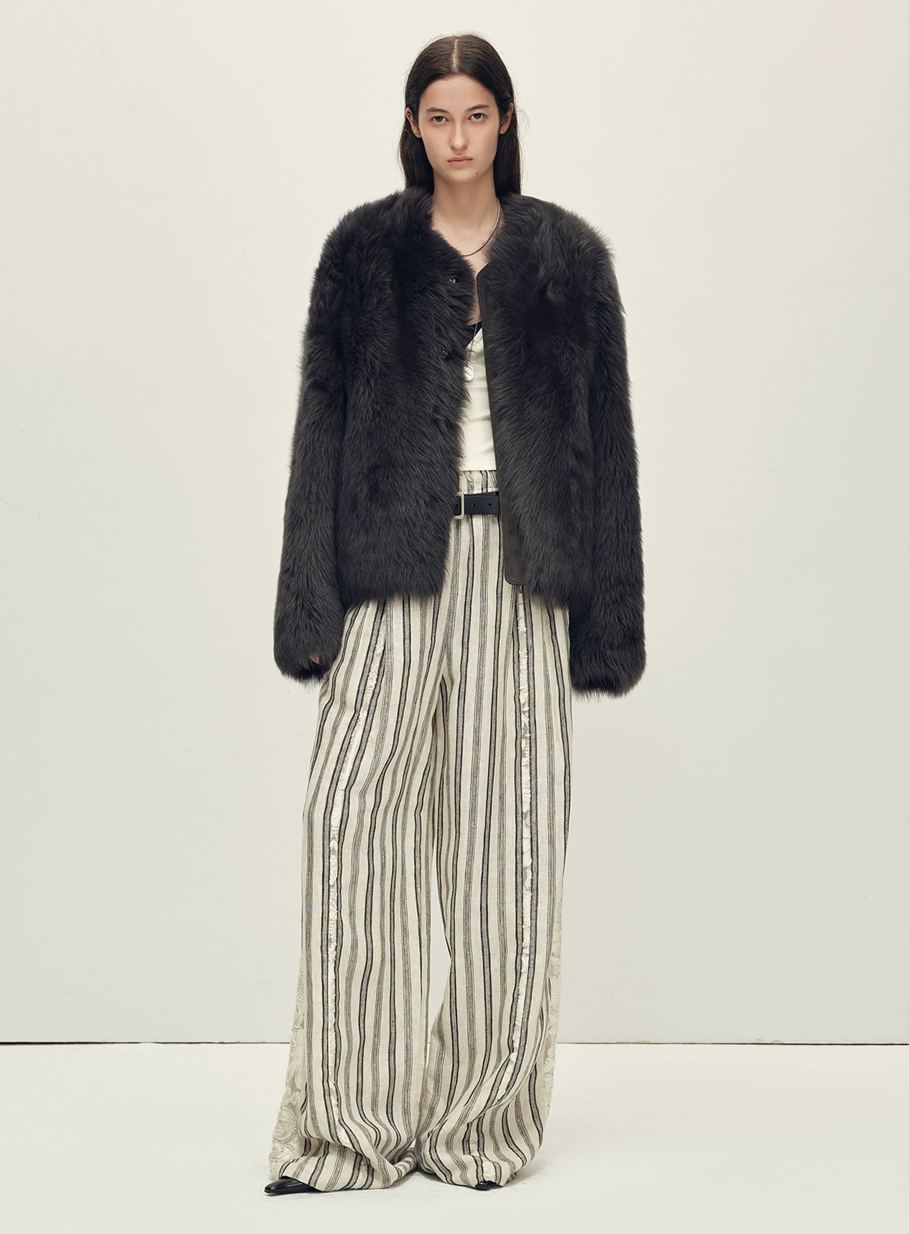 Straight-Hair Toscana Shearling Jacket - Image 2