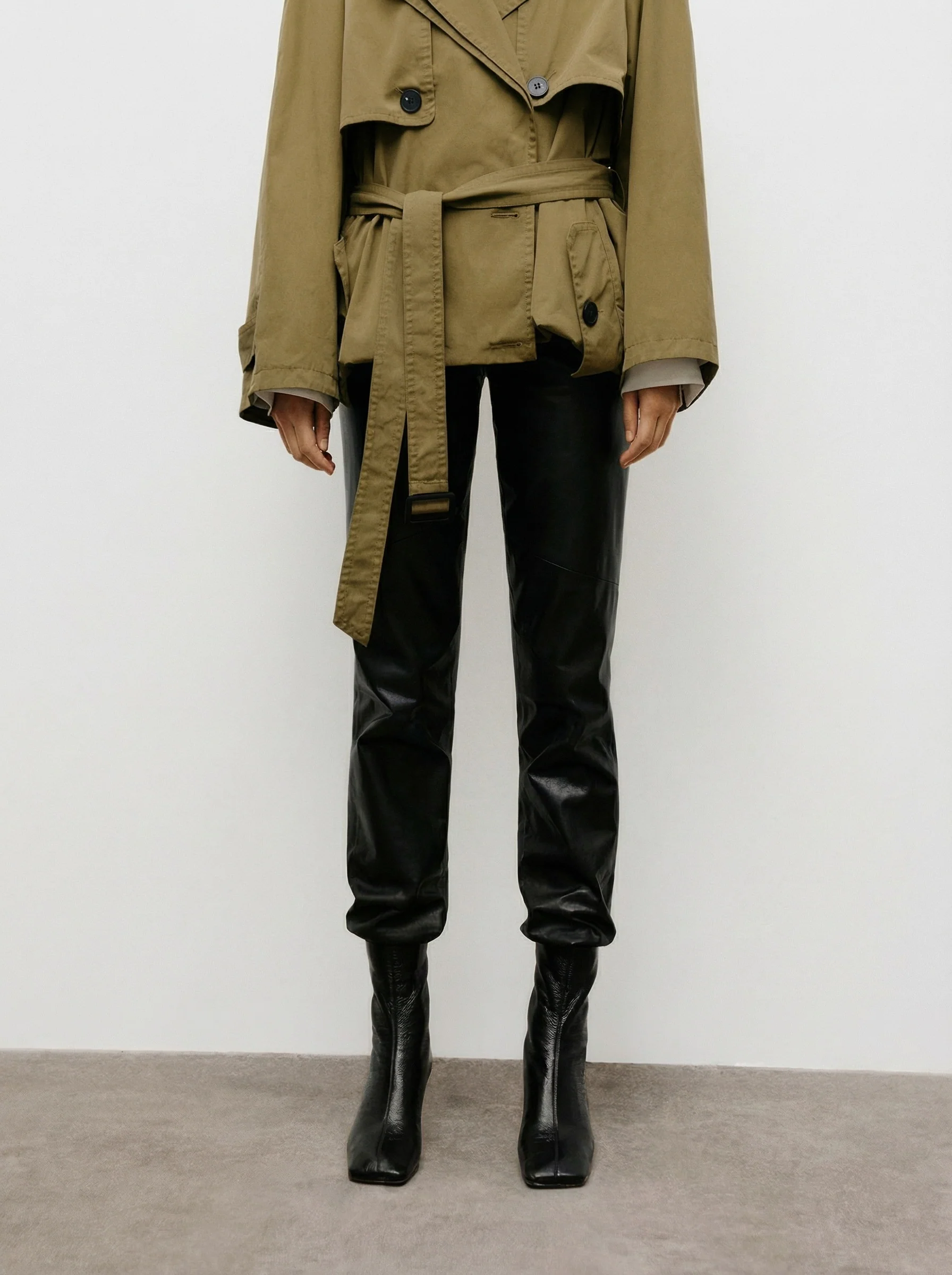Straight Leather Pants