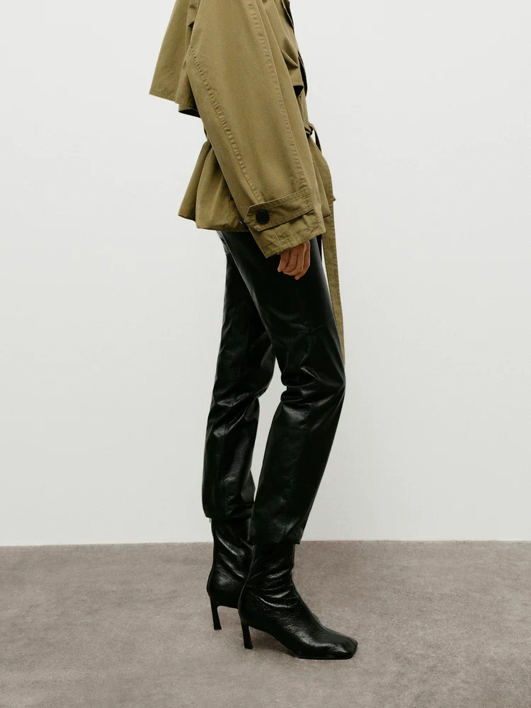 Straight Leather Pants - Image 3