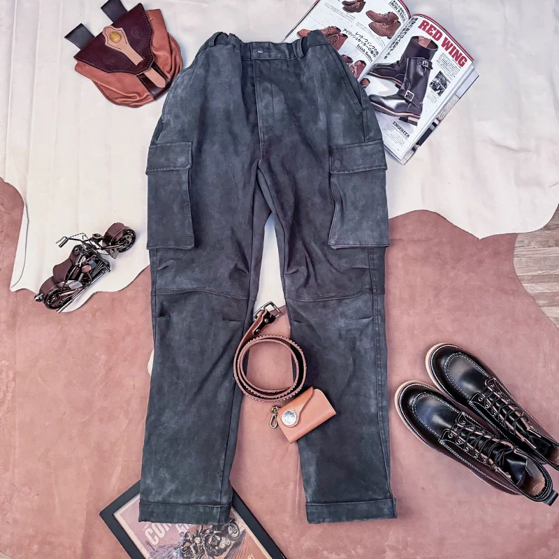 Stretch Goatskin Cargo Pants - Image 2