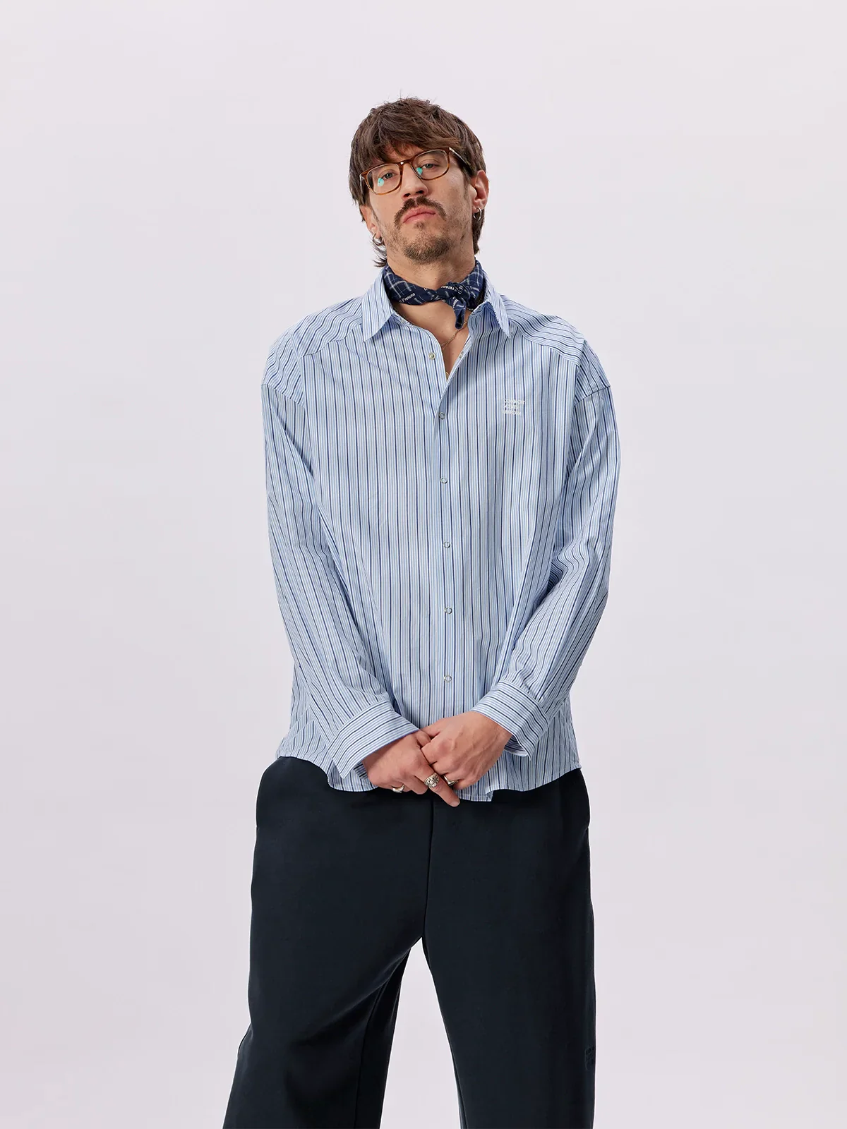 Striped Cotton Cross-Yoke Shirt - Image 4