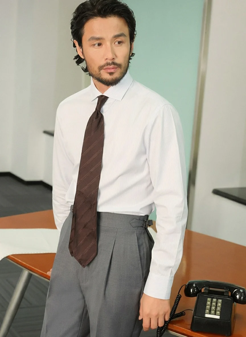 Striped Cotton Dress Shirt - Image 2