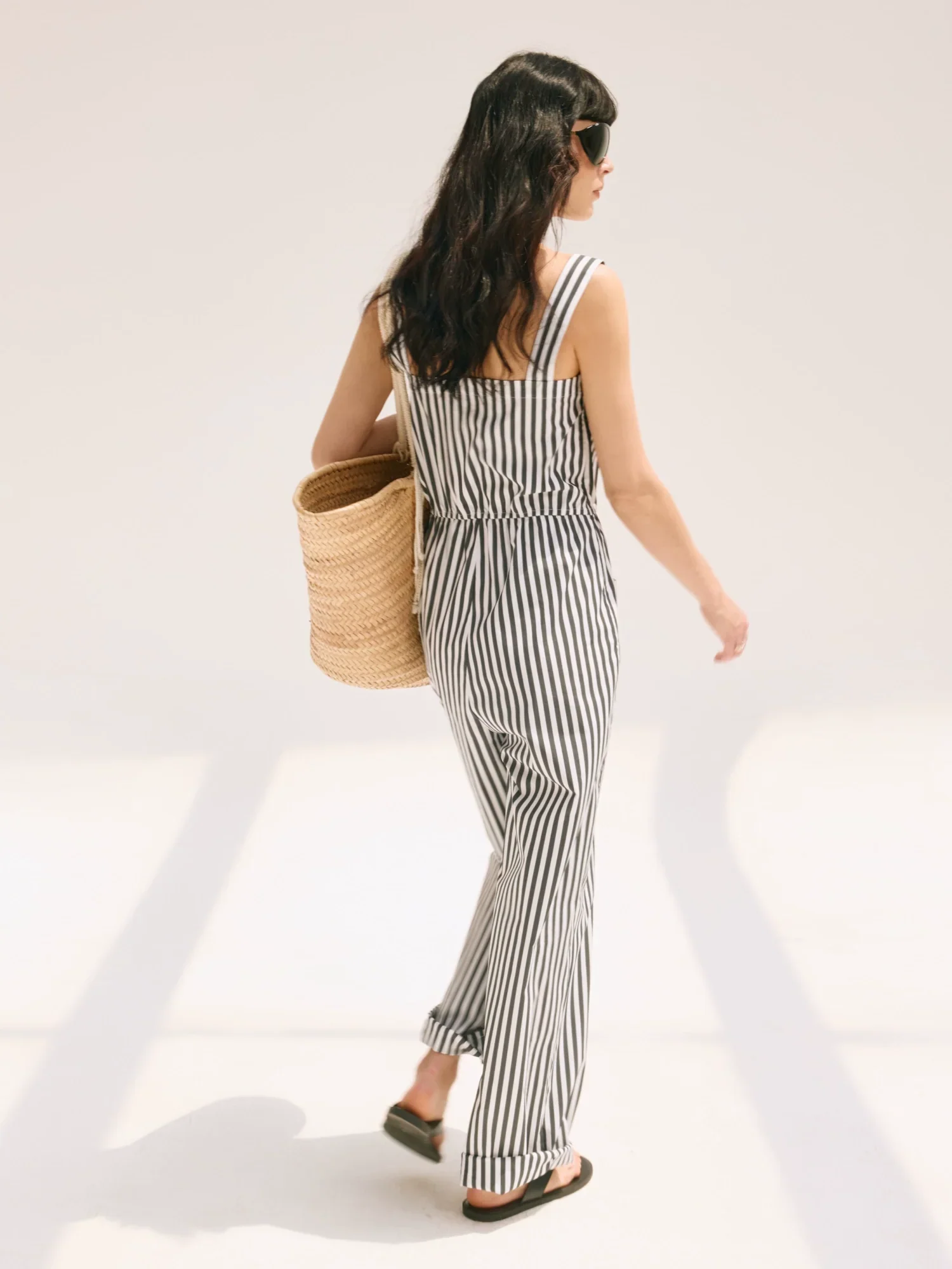 Striped Cotton Jumpsuit - Image 4