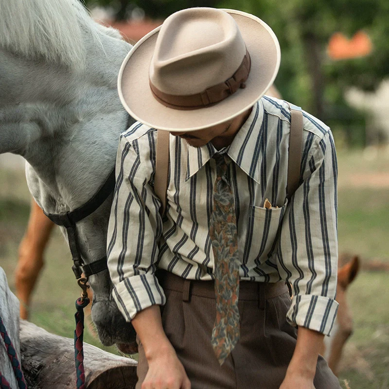 Striped Cotton Point-Collar Shirt