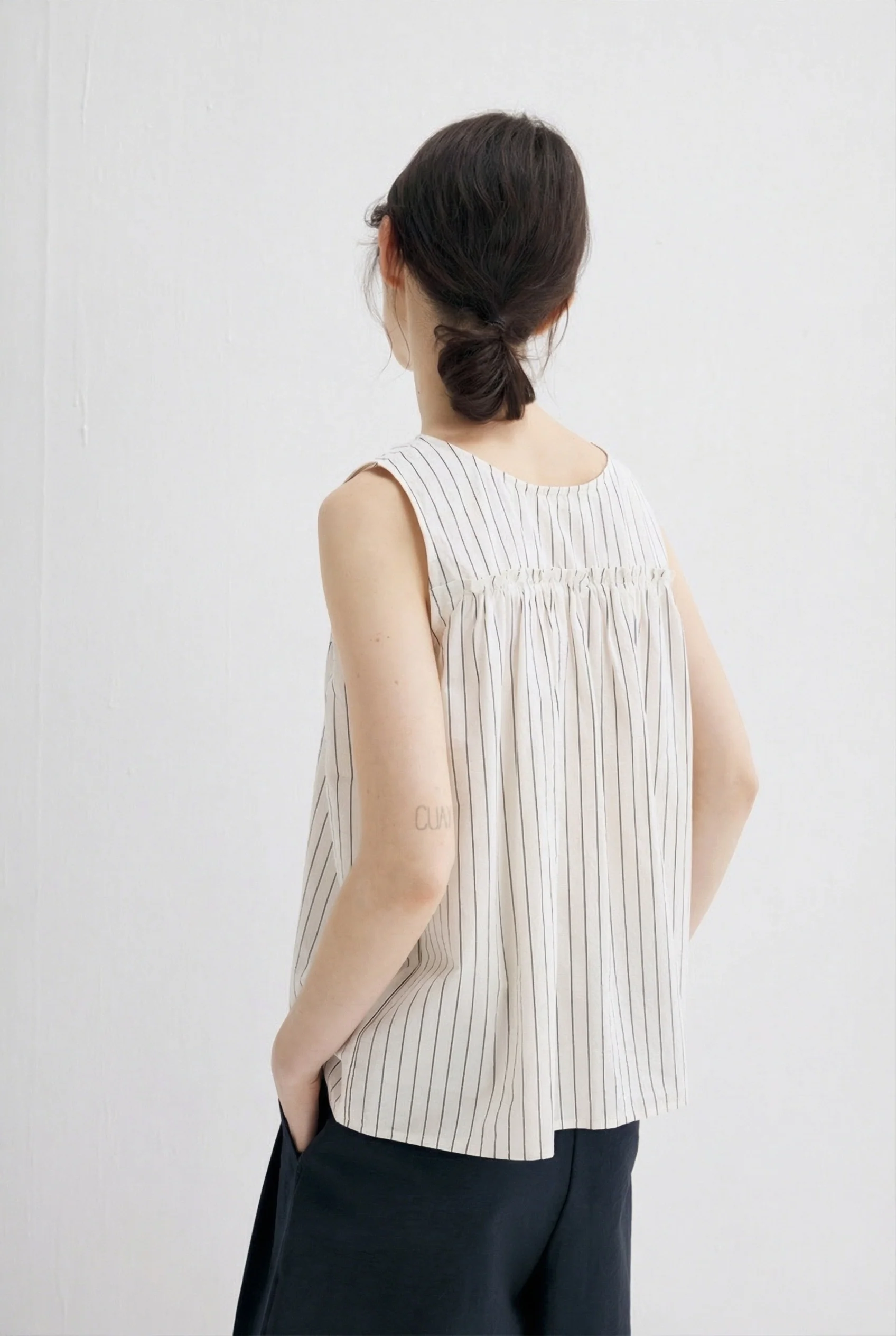 Striped Gathered Tank - Image 3