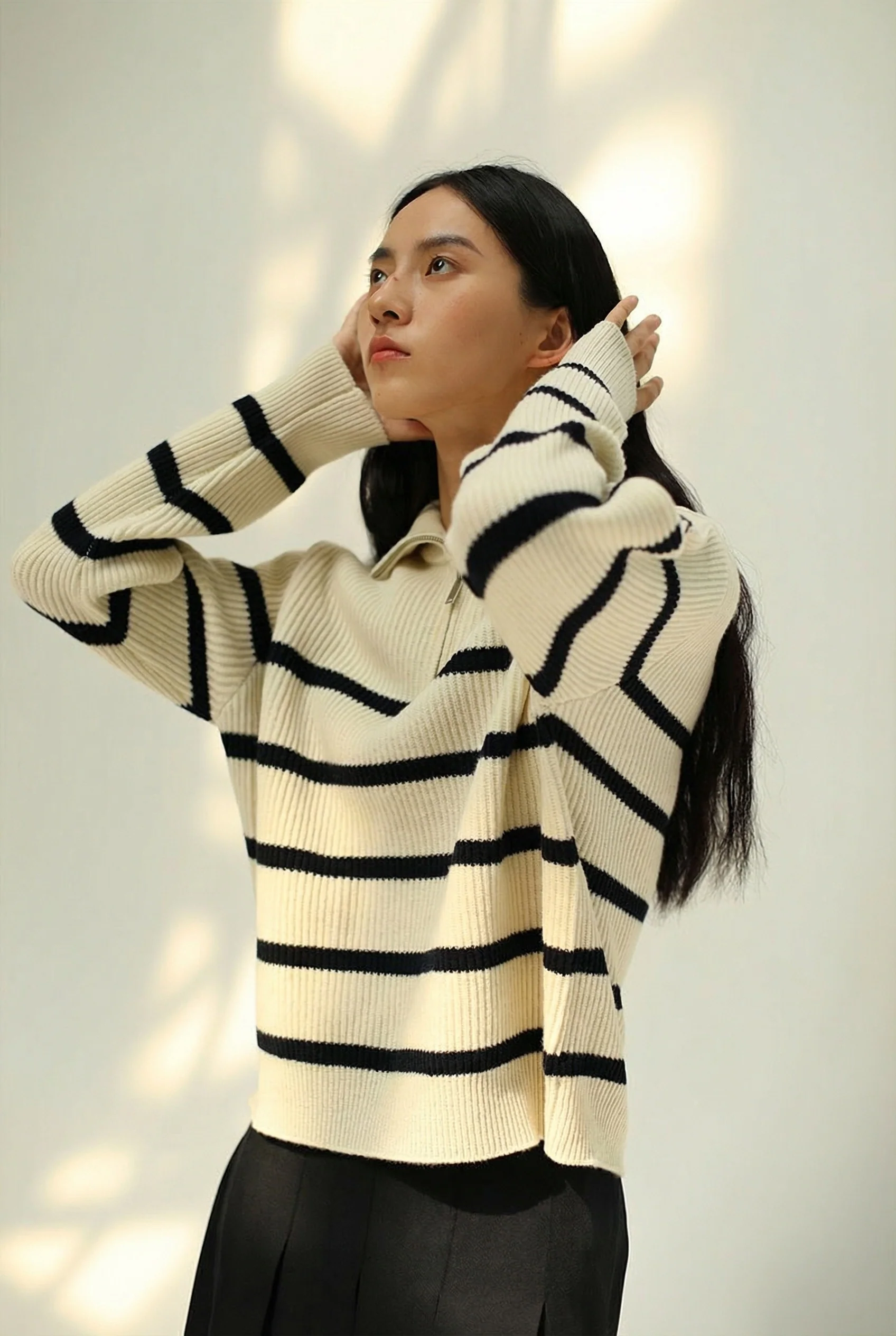 Striped Half-Zip Sweater - Image 3