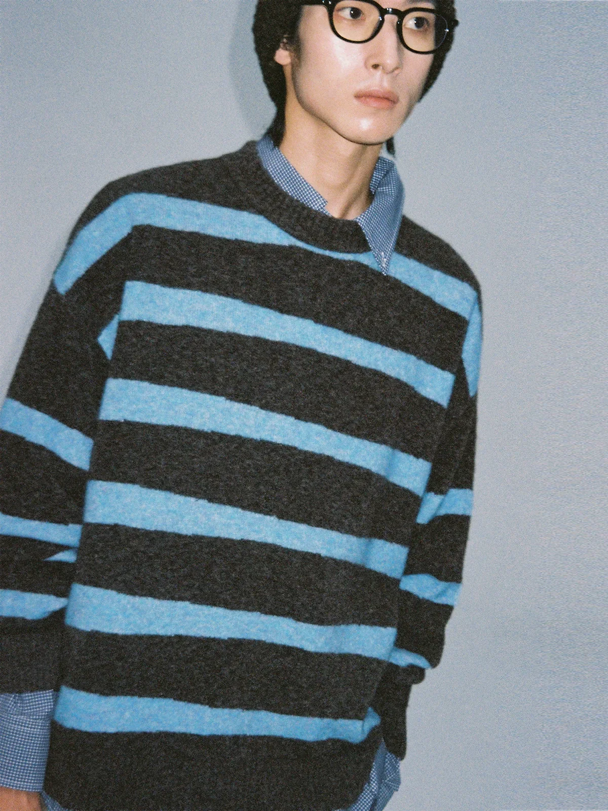 Striped Intarsia Crew Neck Sweater - Image 4