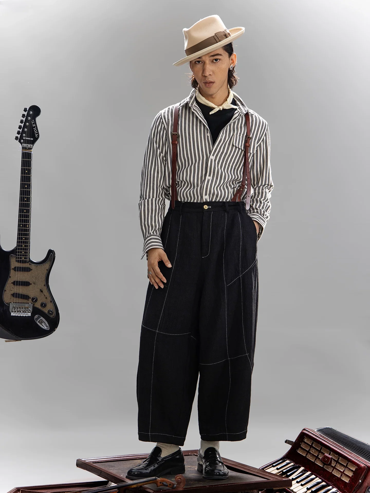 Striped Jacquard Long-Sleeve Shirt - Image 3
