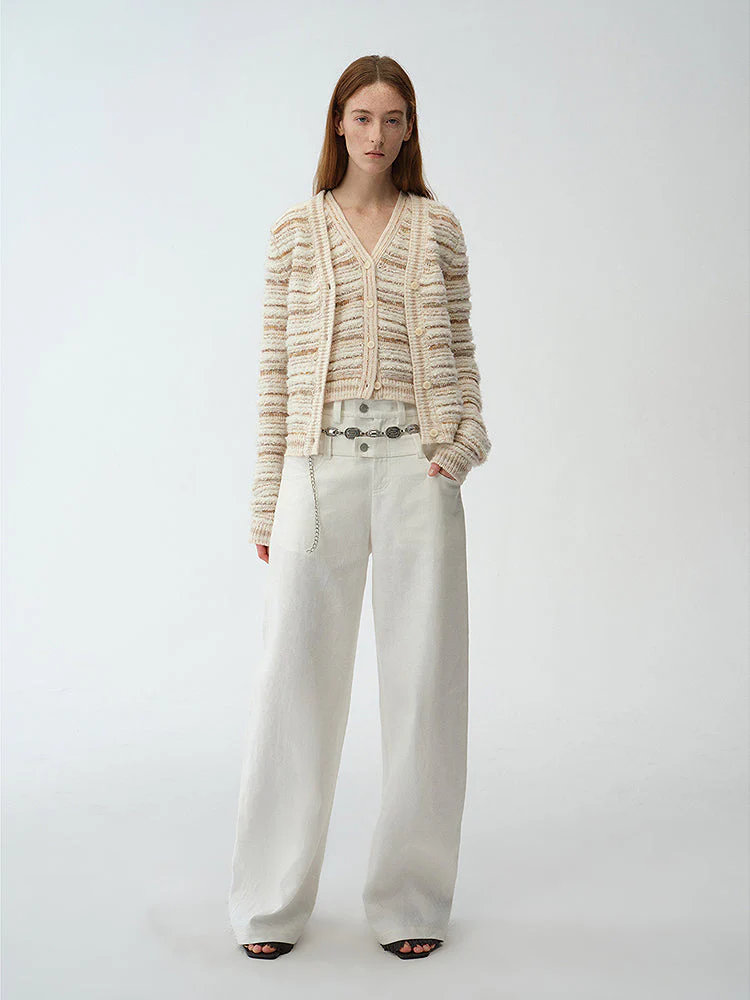 Striped Knit Cardigan Vest - Image 2