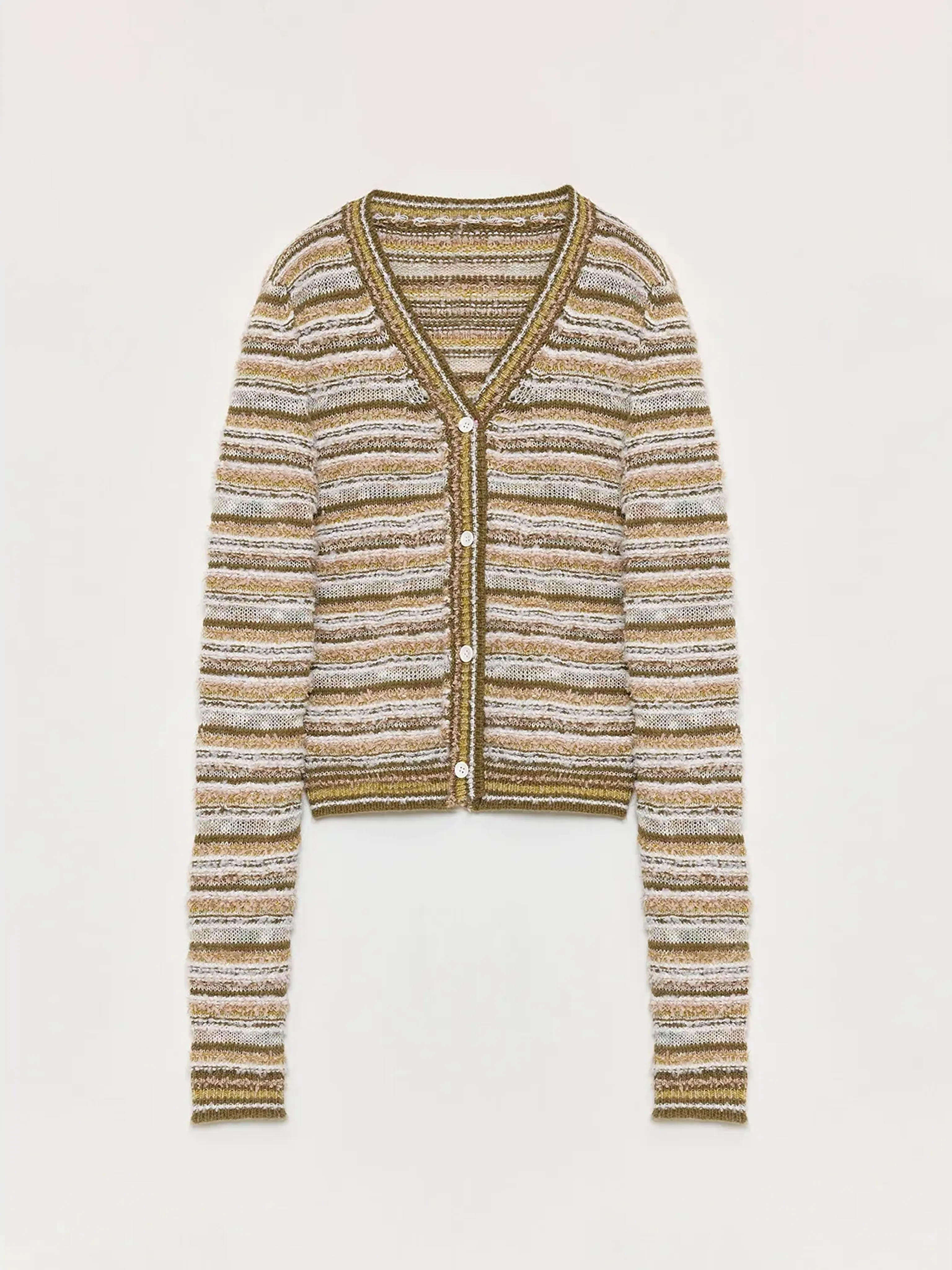 Striped Knit Cardigan Vest - Image 5