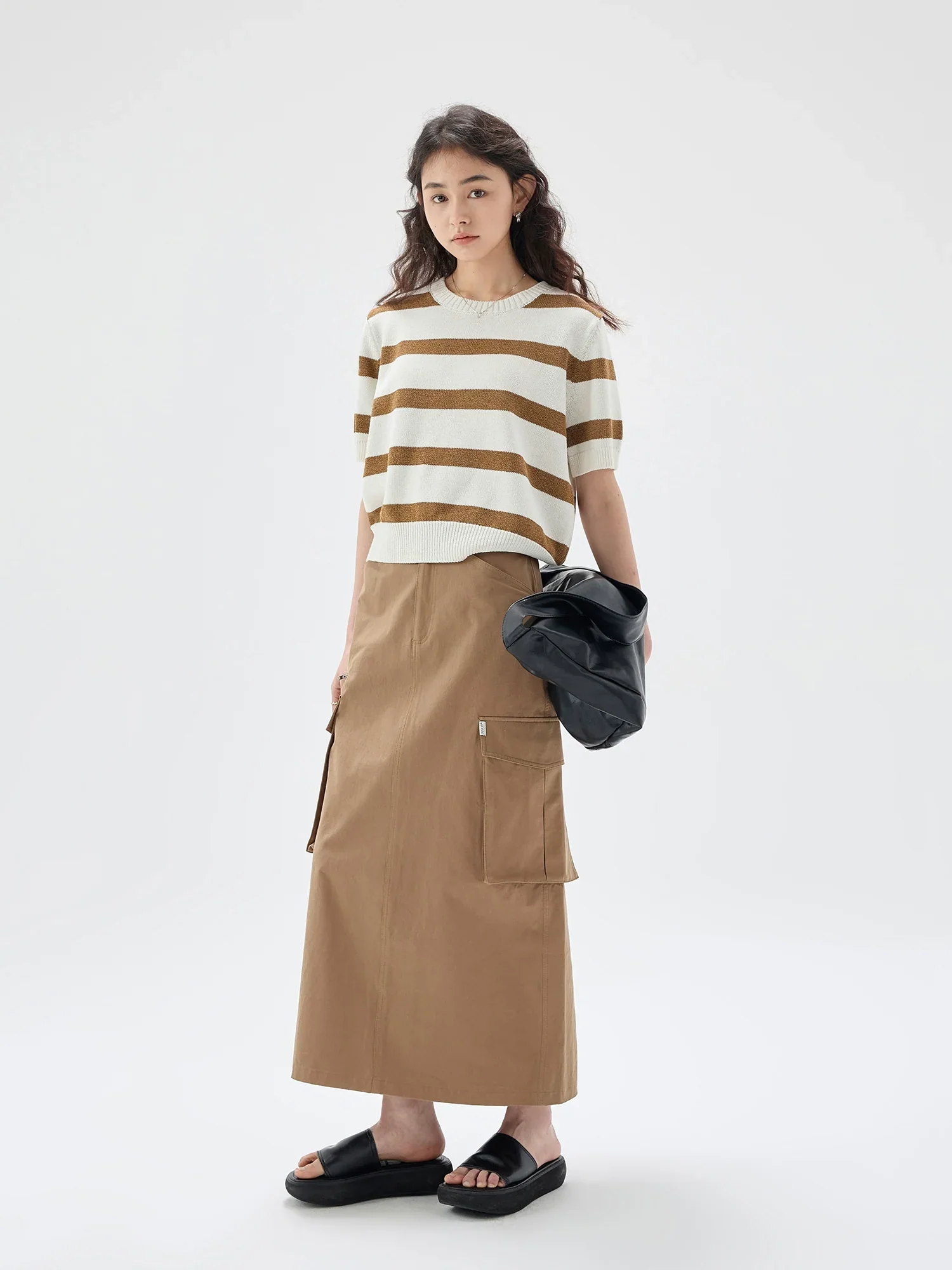 Striped Knit Short-Sleeve Sweater - Image 3