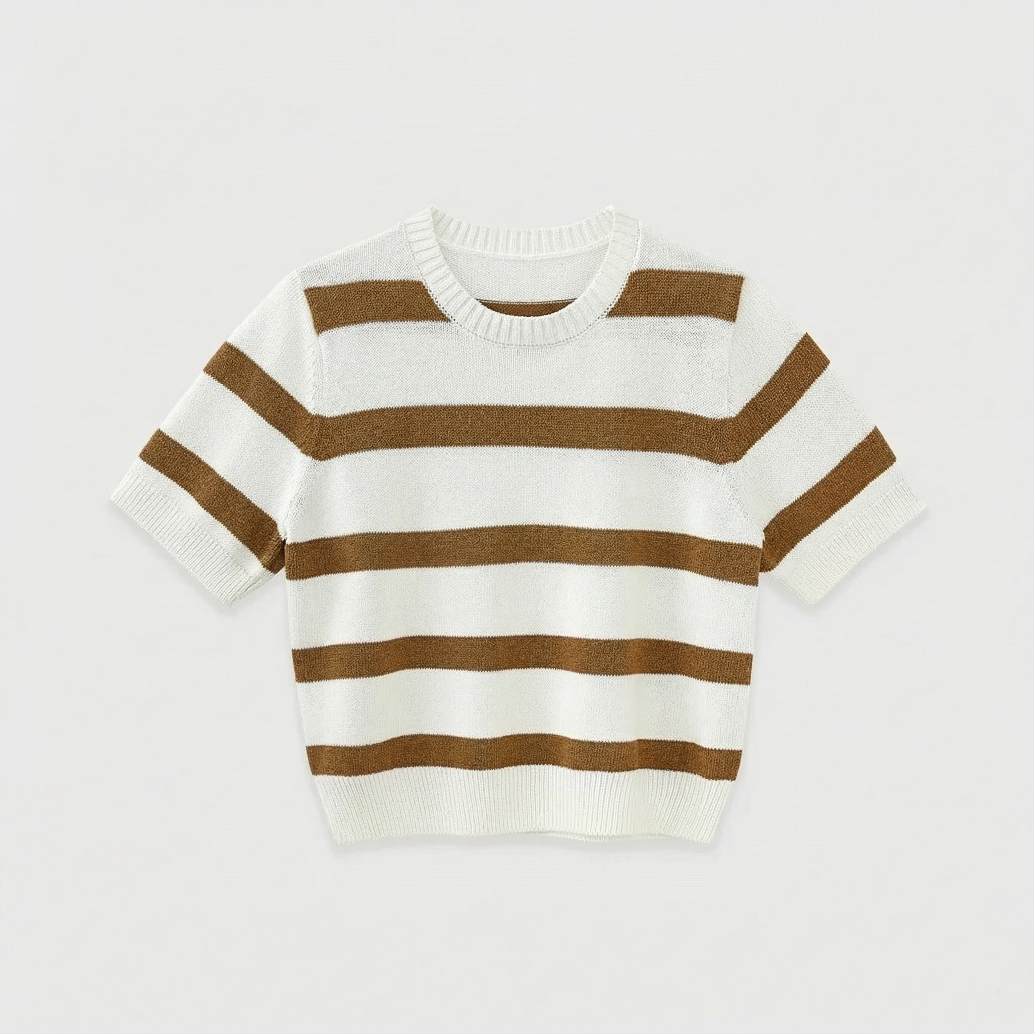 Striped Knit Short-Sleeve Sweater - Image 5