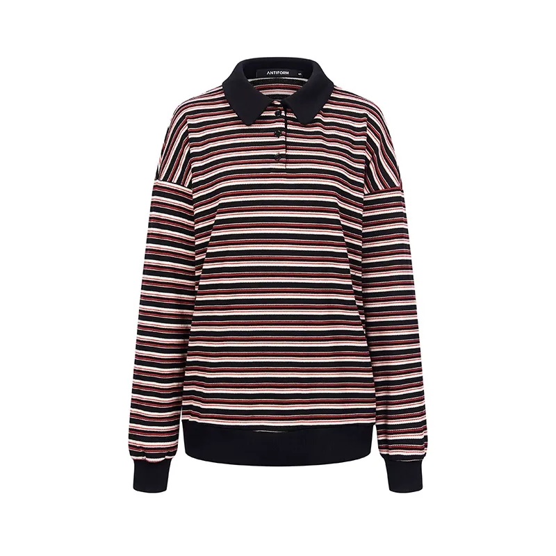 Striped Long Sleeve Polo Shirt - Image 5